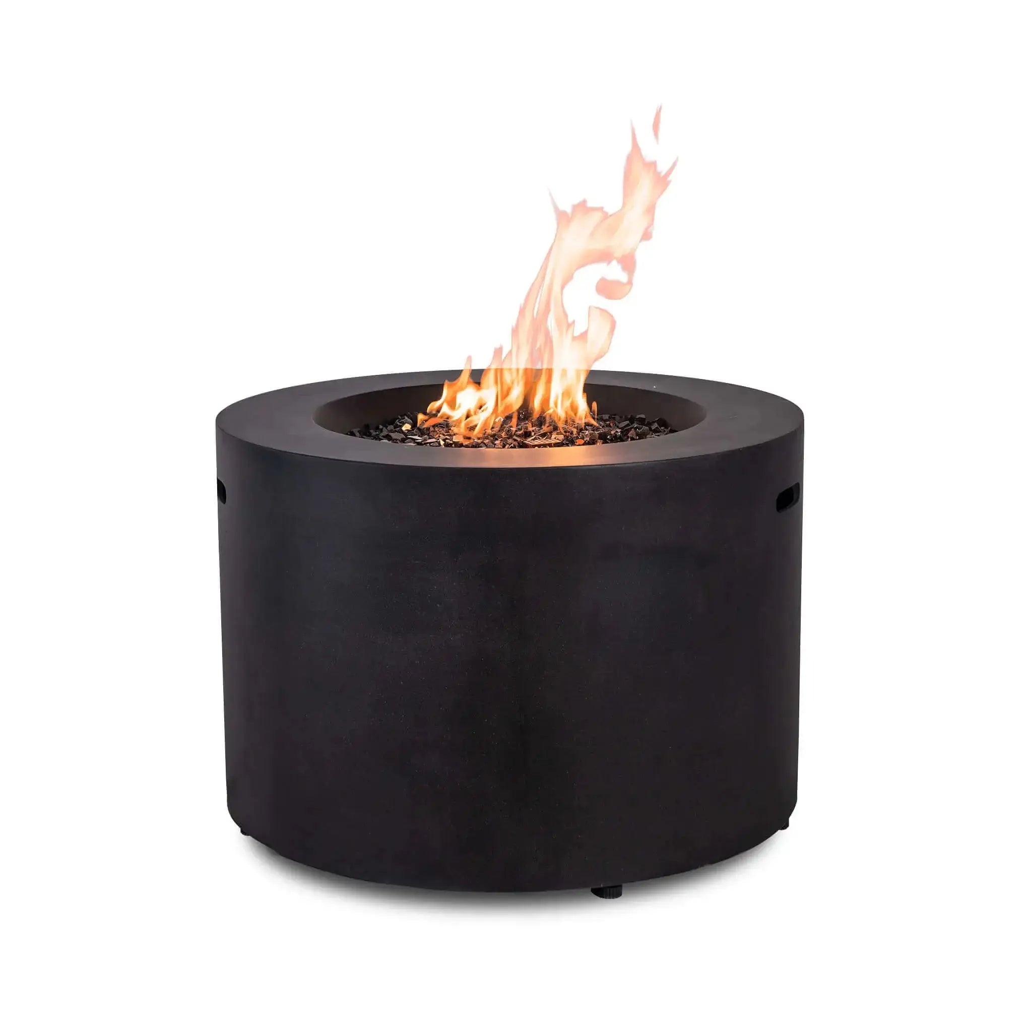 Refuge 36″ Round GFRC Concrete Propane Fire Pit with Hidden Tank Drawer – Flame Havens Flame Havens