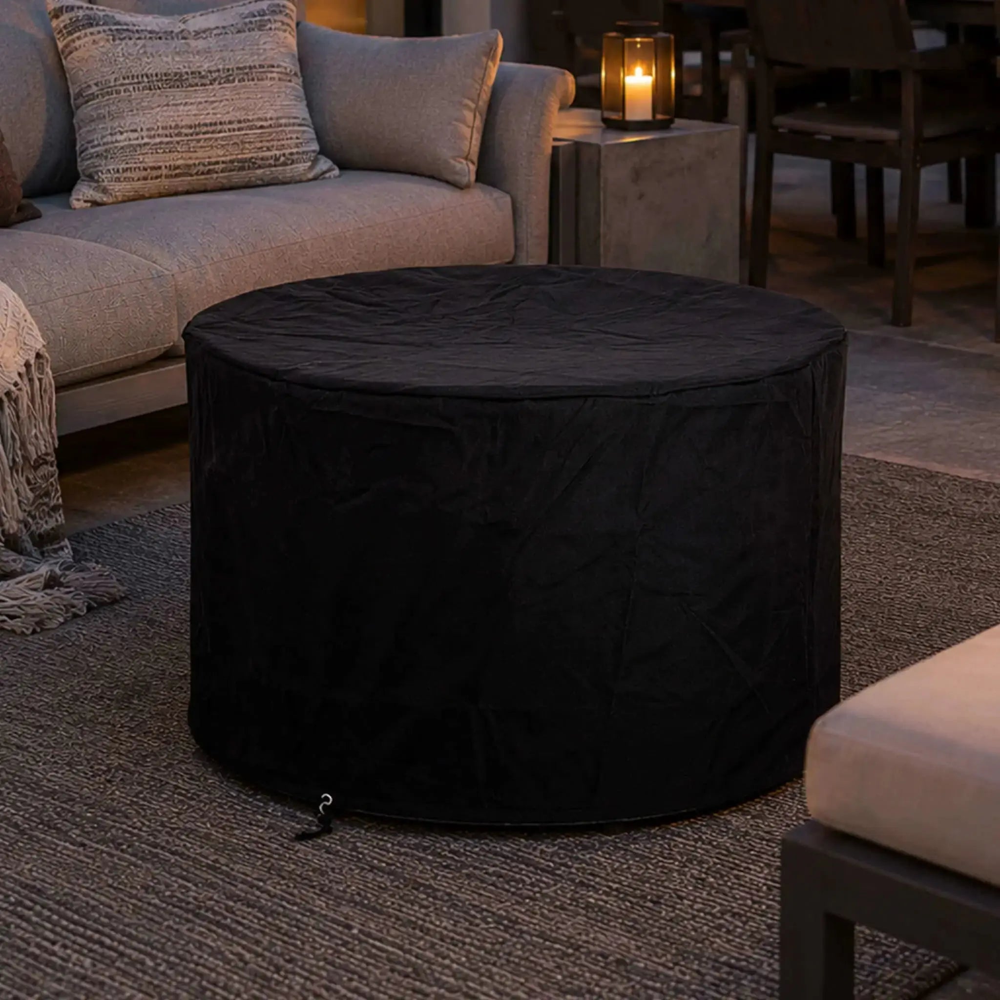 Refuge 36″ Round GFRC Concrete Propane Fire Pit with Hidden Tank Drawer – Flame Havens Flame Havens
