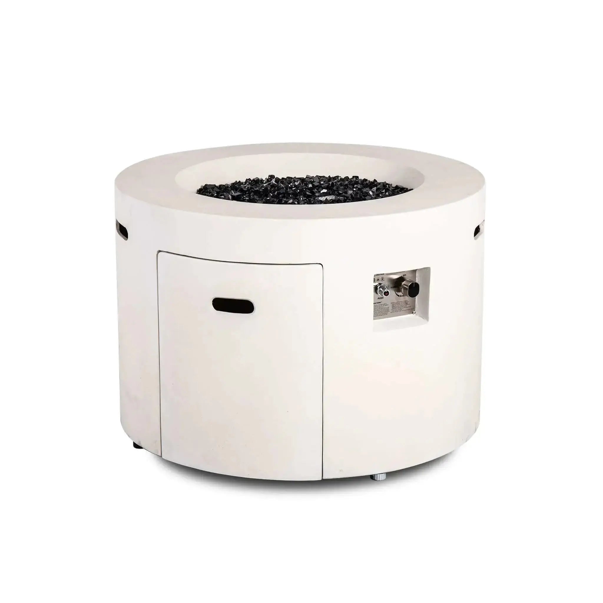 Refuge 36″ Round GFRC Concrete Propane Fire Pit with Hidden Tank Drawer – Flame Havens Flame Havens