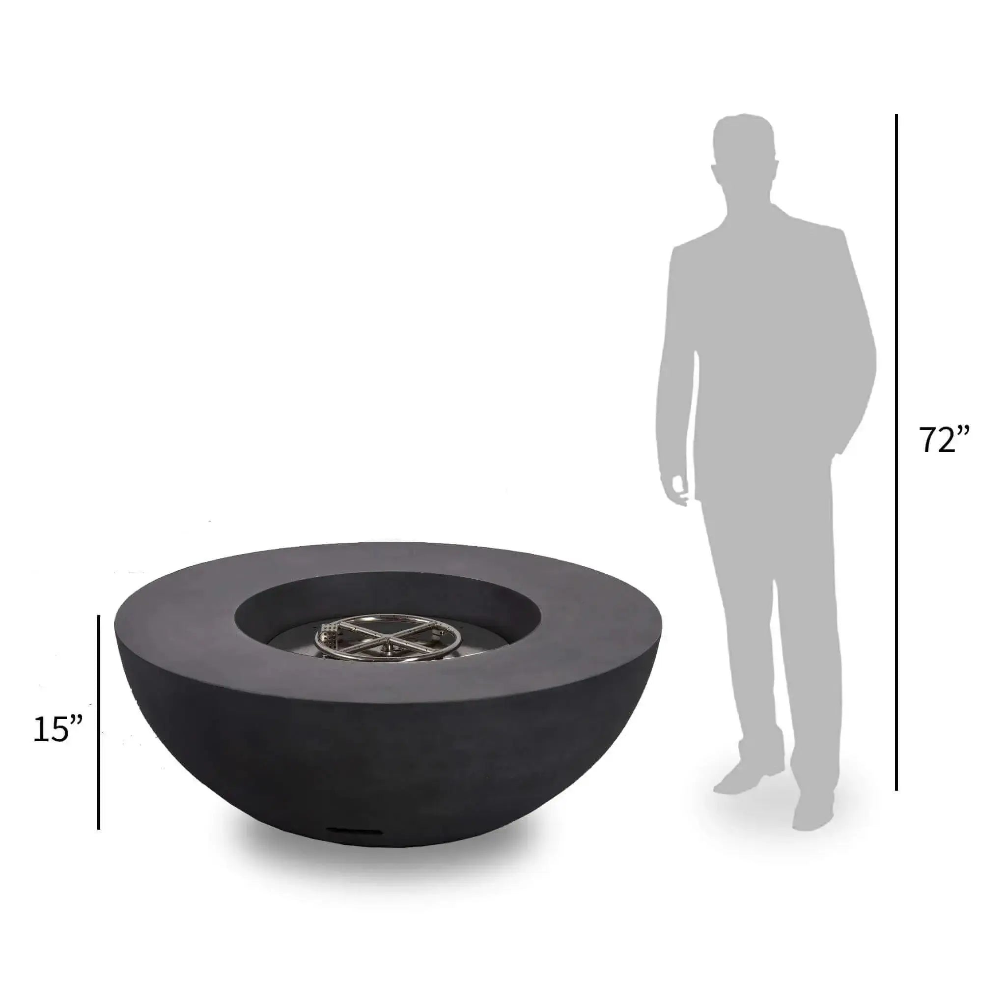 Refuge 43″ Round GFRC Concrete Natural Gas Fire Pit - Flame Havens Flame Havens