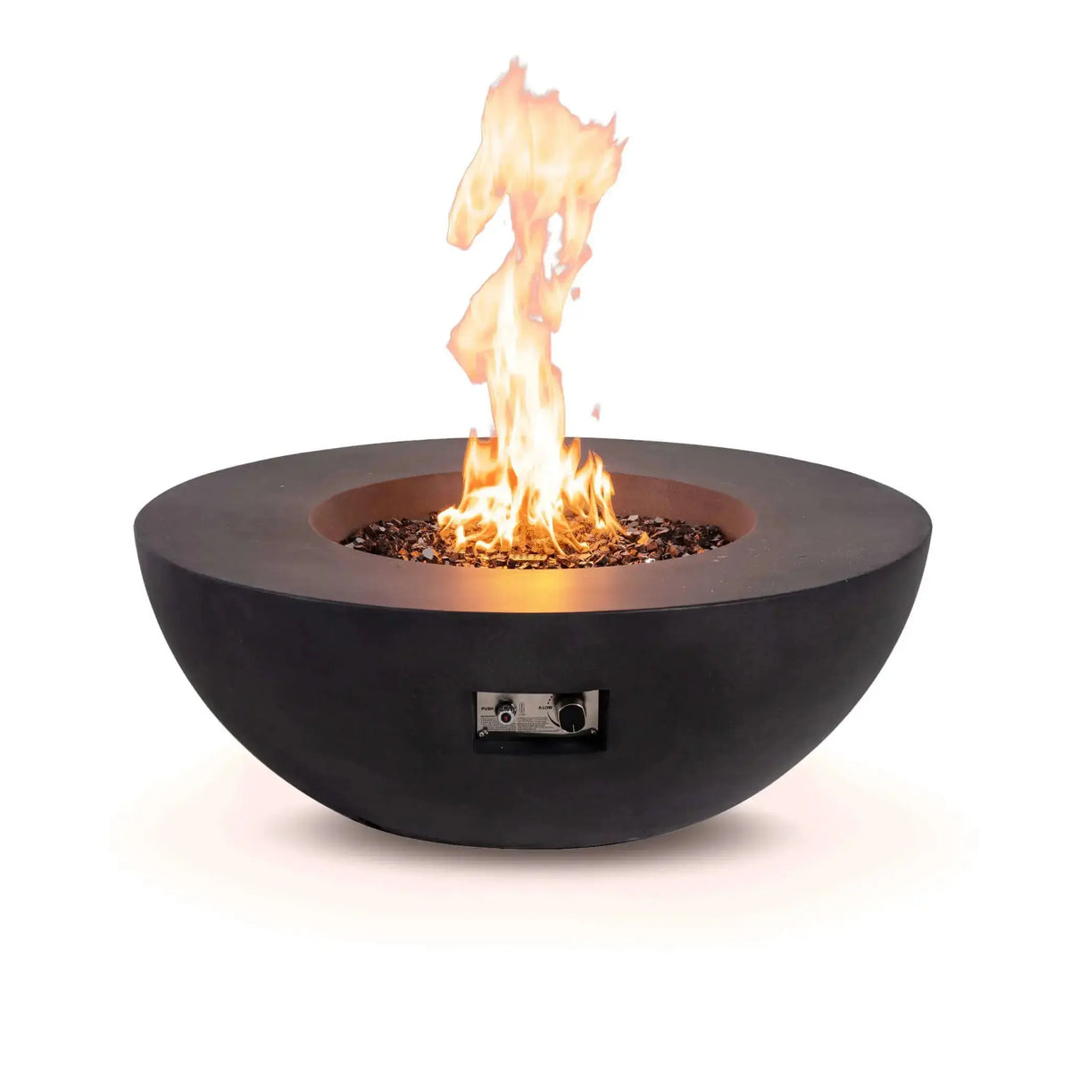 Refuge 43″ Round GFRC Concrete Natural Gas Fire Pit - Flame Havens Flame Havens