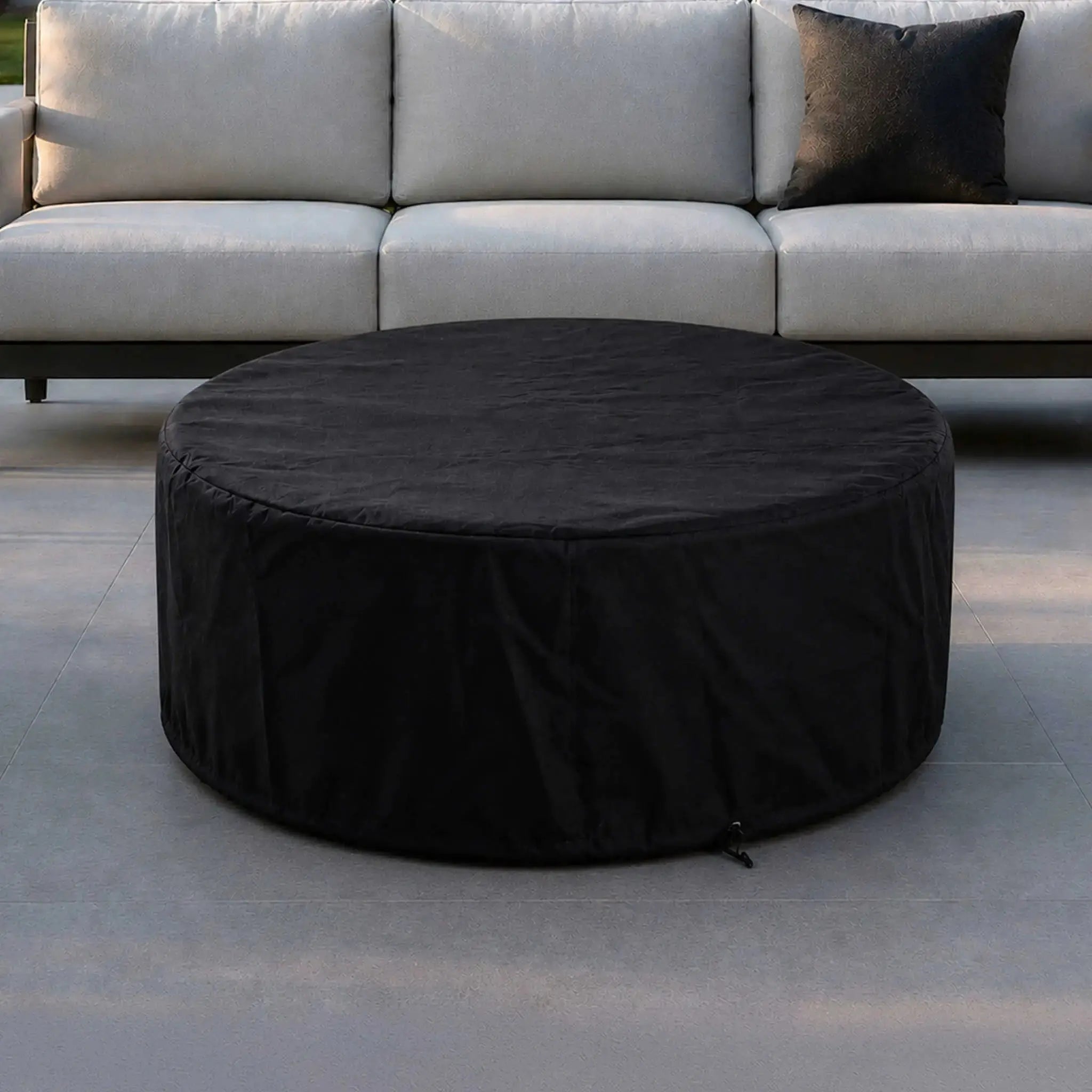 Refuge 43″ Round GFRC Concrete Natural Gas Fire Pit - Flame Havens Flame Havens