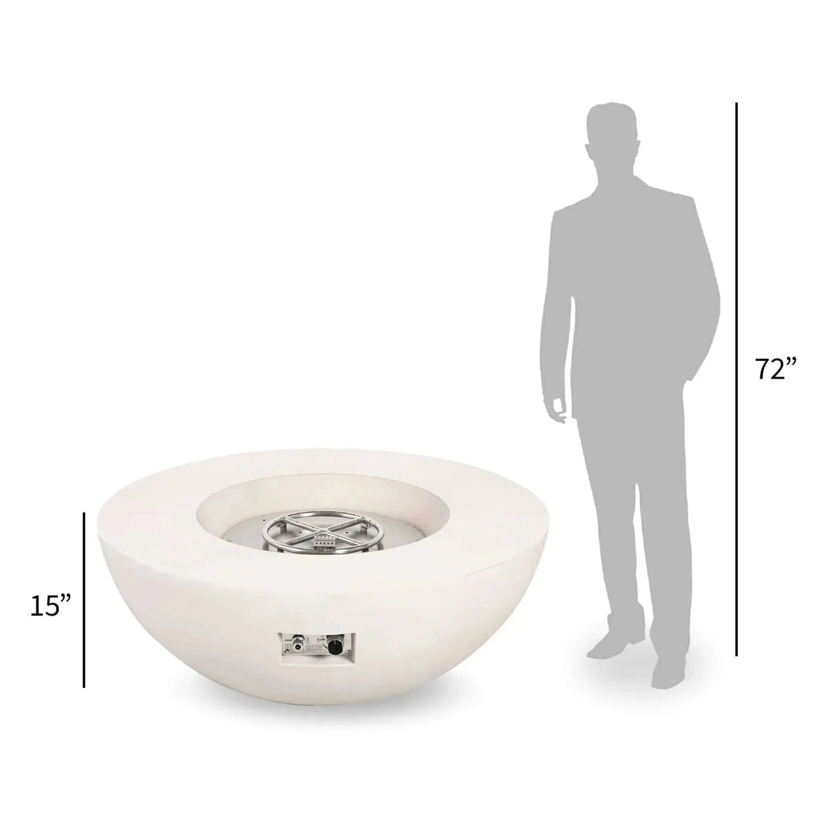 Refuge 43″ Round GFRC Concrete Natural Gas Fire Pit - Flame Havens Flame Havens