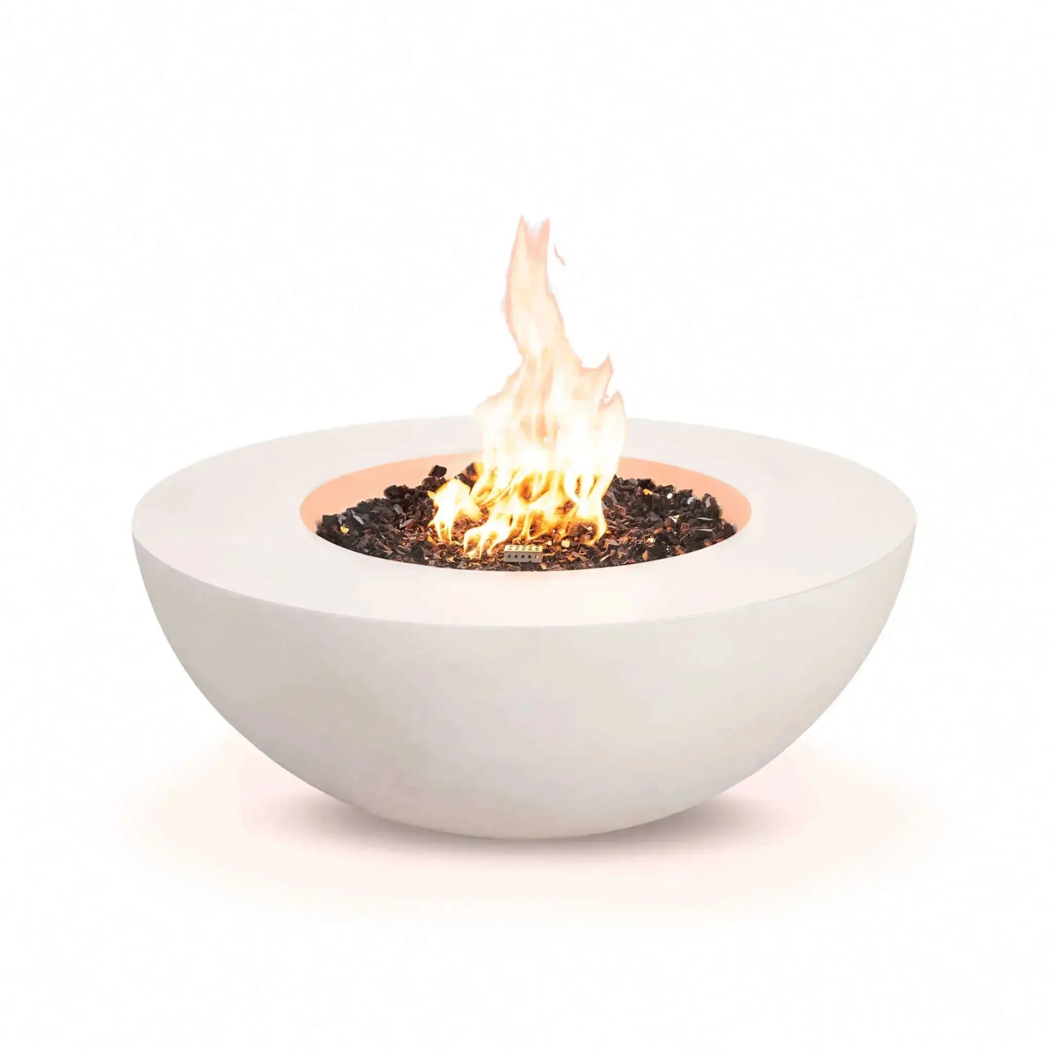 Refuge 43″ Round GFRC Concrete Natural Gas Fire Pit - Flame Havens Flame Havens