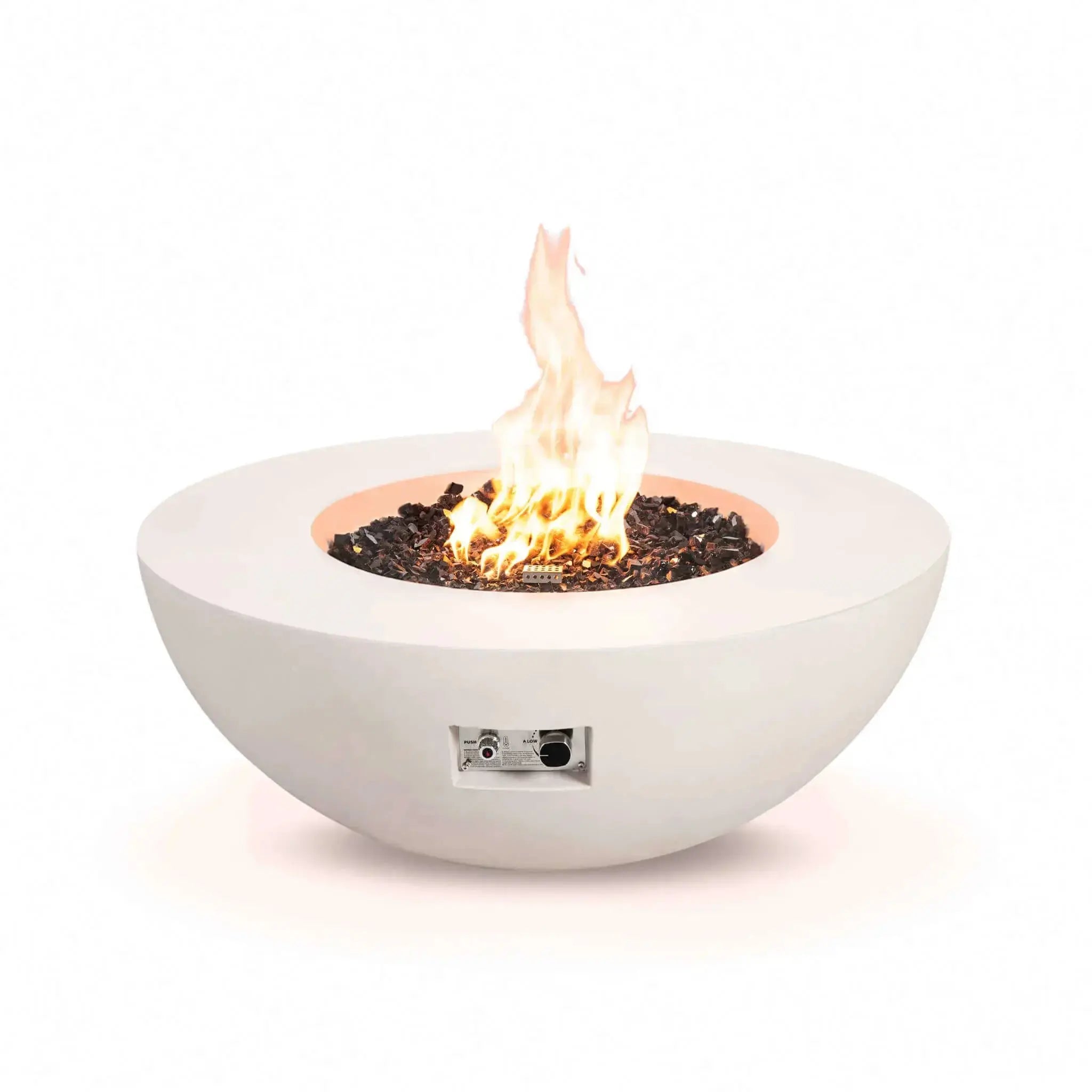 Refuge 43″ Round GFRC Concrete Natural Gas Fire Pit - Flame Havens Flame Havens