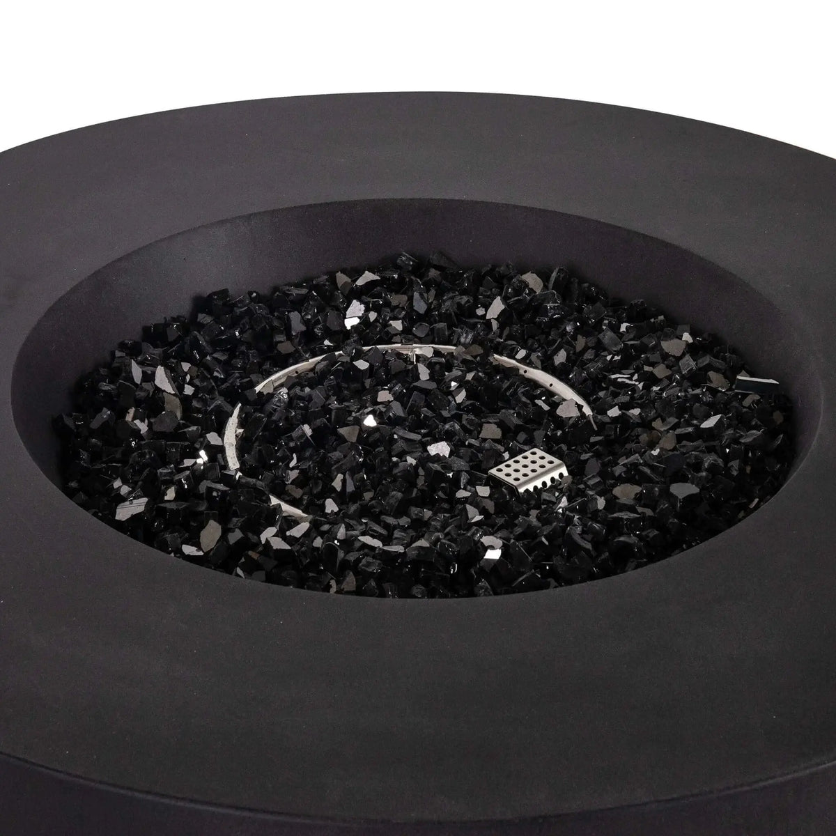 Refuge 43″ Round GFRC Concrete Propane Fire Pit with Hidden Tank Drawer – Flame Havens Flame Havens