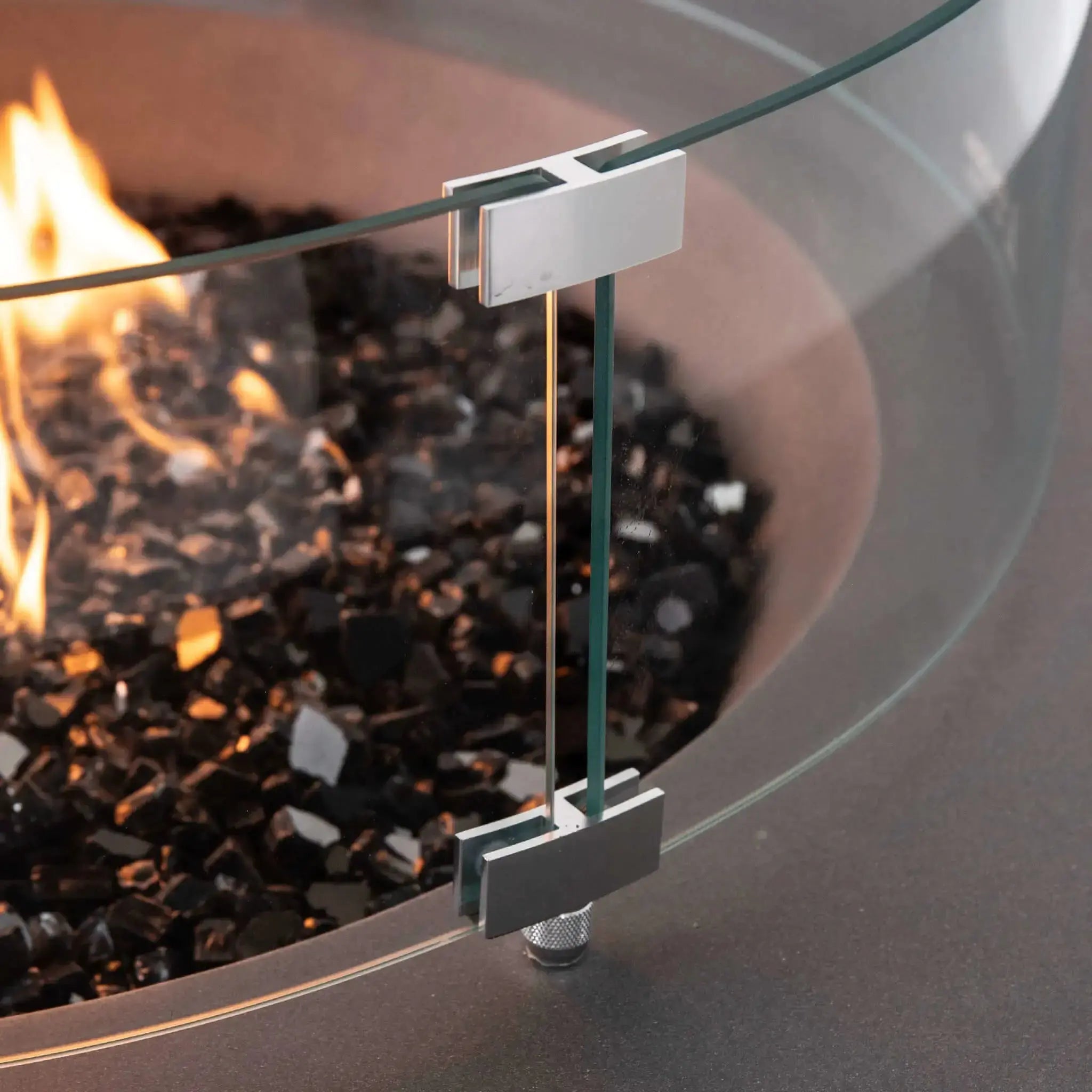 28″ Round Tempered Glass Fire Pit Wind Guard - Flame Havens Flame Havens
