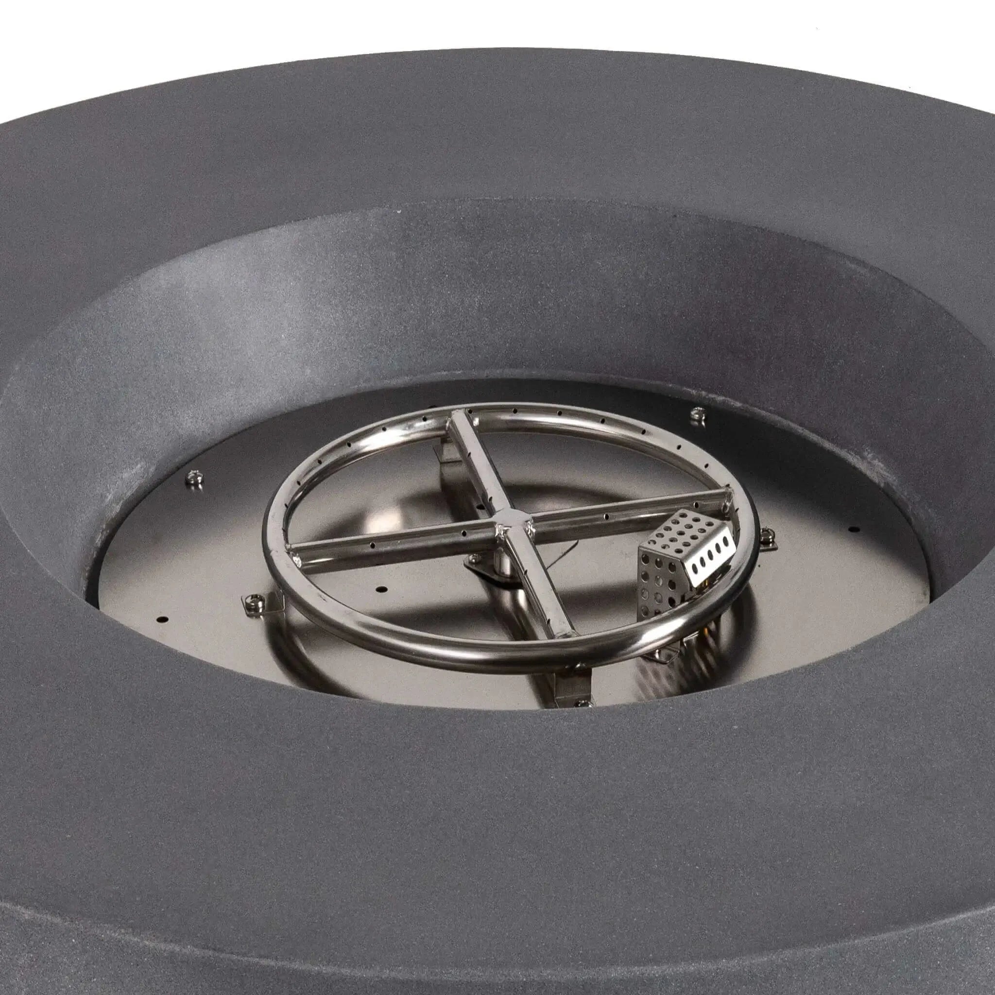 Refuge 43″ Round GFRC Concrete Propane Fire Pit with Hidden Tank Drawer – Flame Havens Flame Havens