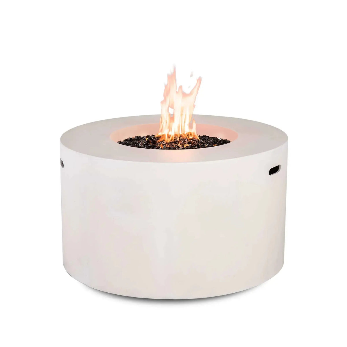 Refuge 43″ Round GFRC Concrete Propane Fire Pit with Hidden Tank Drawer – Flame Havens Flame Havens