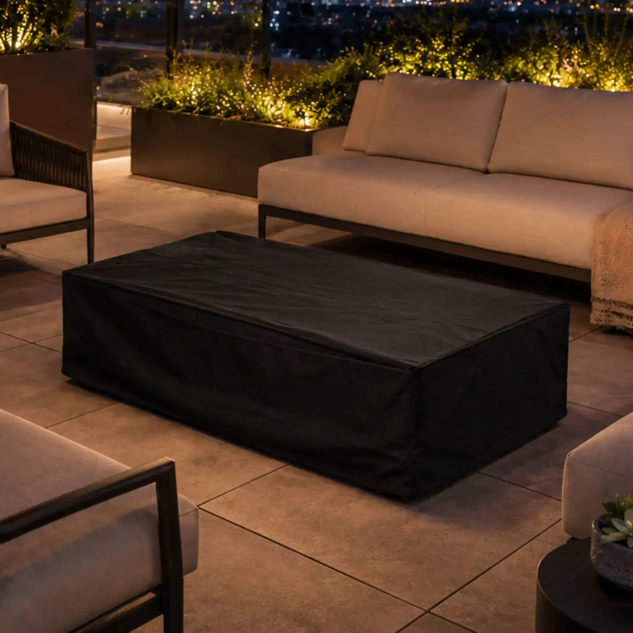 Refuge 56″ x 30″ Rectangular GFRC Concrete Natural Gas Fire Pit - Flame Havens Flame Havens