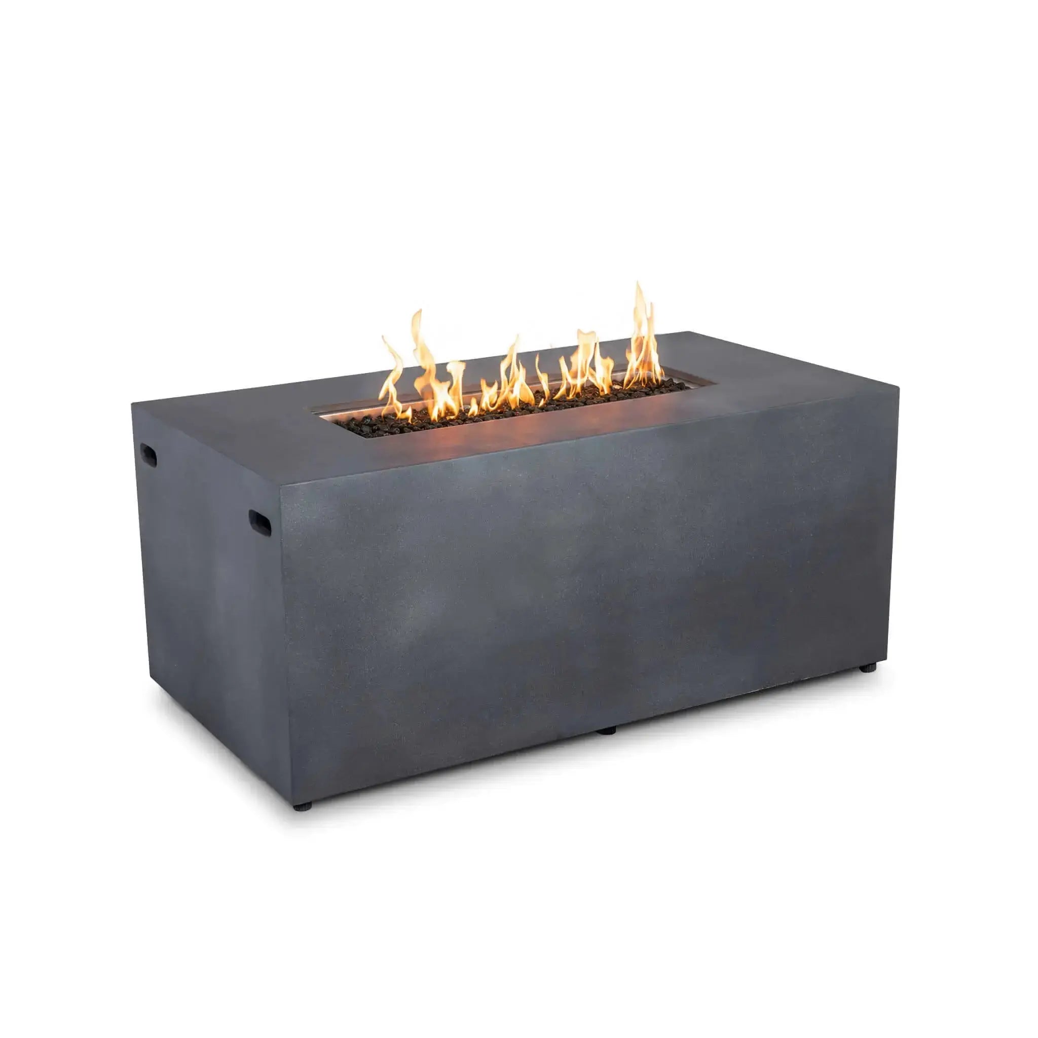 Refuge 56″ x 30″ Rectangular GFRC Concrete Propane Fire Pit with Hidden Tank Drawer – Flame Havens Flame Havens