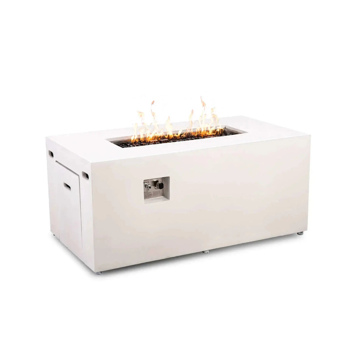 Refuge 56″ x 30″ Rectangular GFRC Concrete Propane Fire Pit with Hidden Tank Drawer – Flame Havens Flame Havens