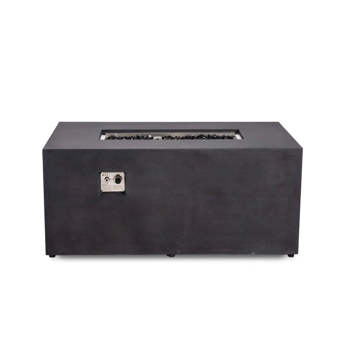 Refuge 56″ x 30″ Rectangular GFRC Concrete Propane Fire Pit with Hidden Tank Drawer – Flame Havens Flame Havens