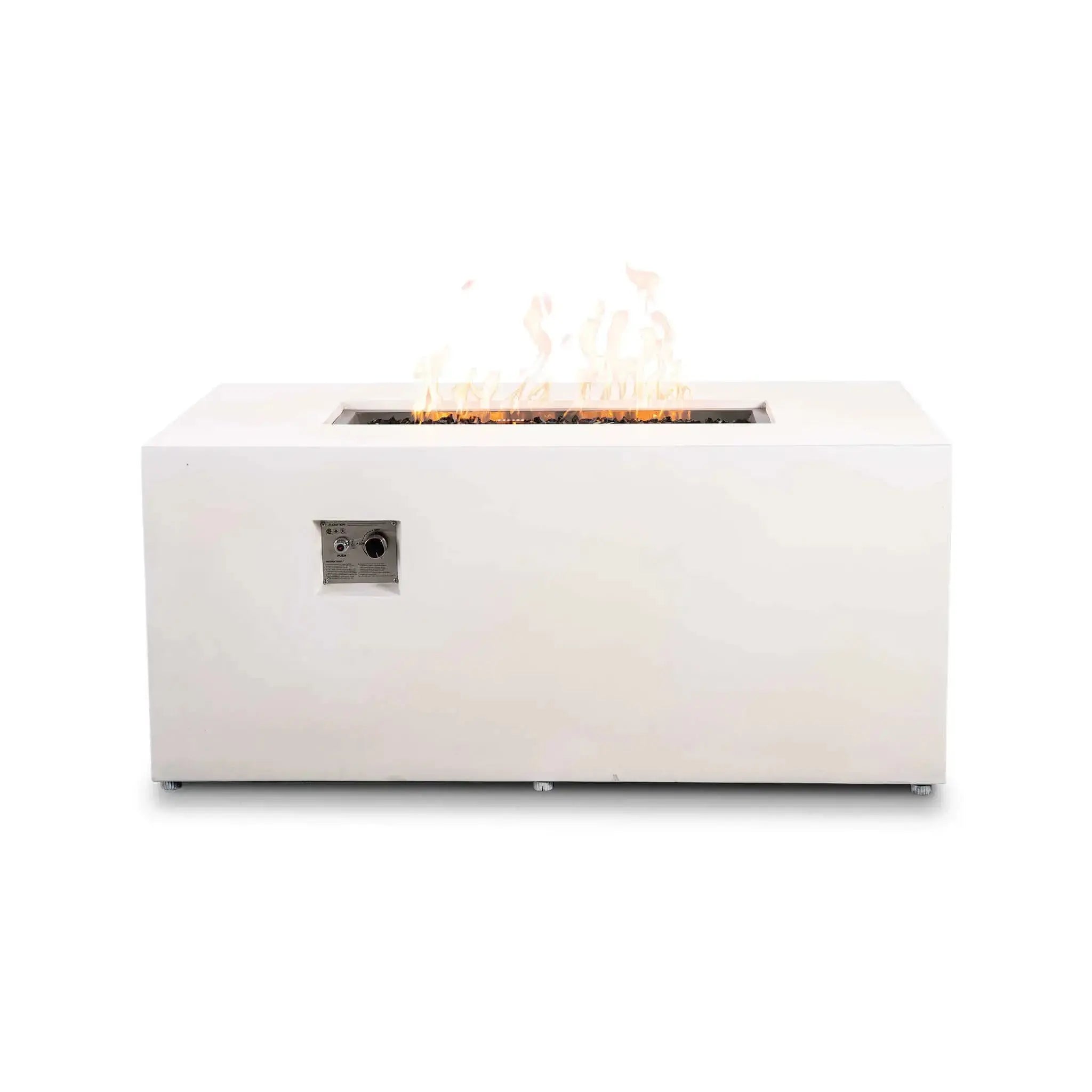 Refuge 56″ x 30″ Rectangular GFRC Concrete Propane Fire Pit with Hidden Tank Drawer – Flame Havens Flame Havens