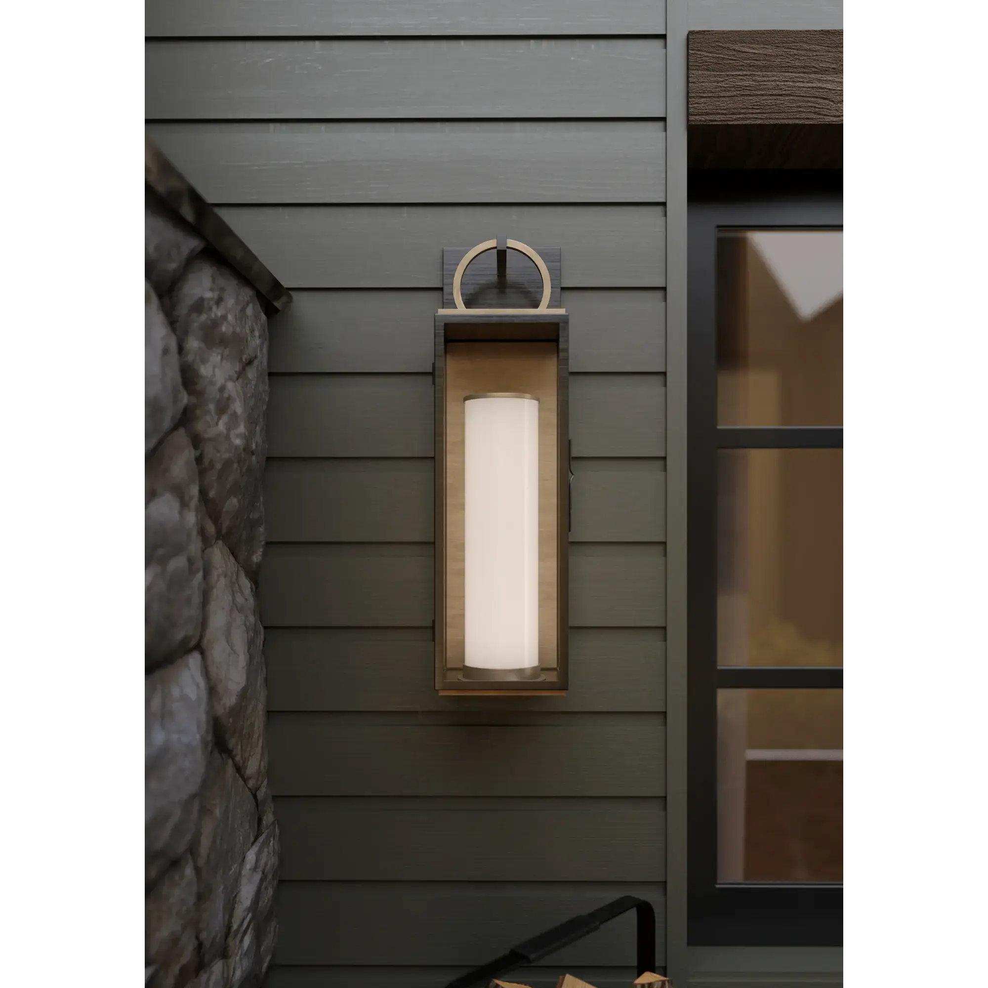 Troy Lighting Gareth 29.25-Inch Outdoor Wall Sconce - Patina Brass - Wet Rated - B6730-PBR/TBK Troy Lighting