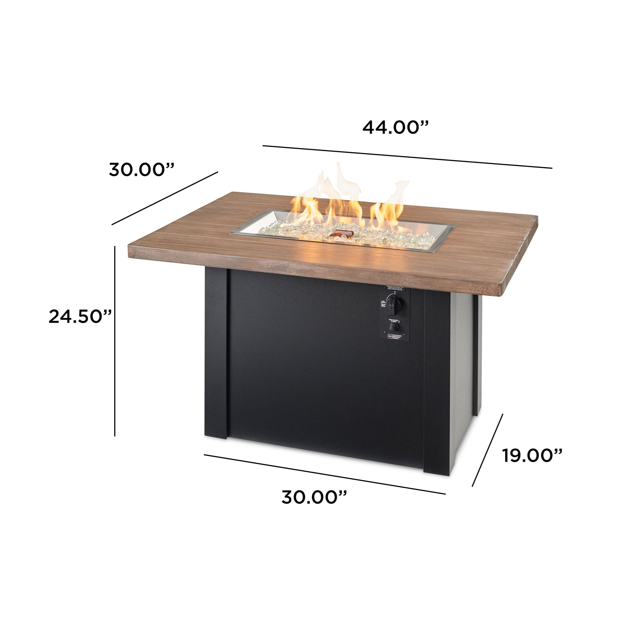 Havenwood 44″ Rectangular Gas Fire Table – Concrete Top by The Outdoor GreatRoom Company