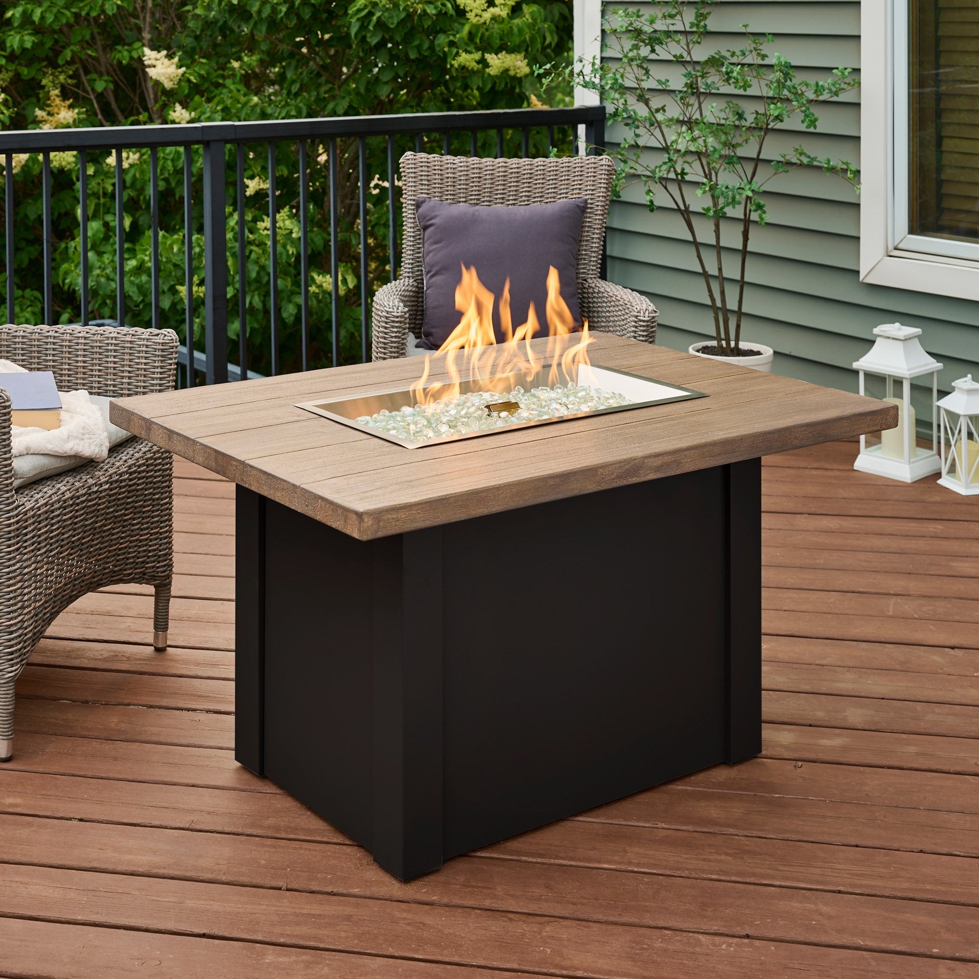 Havenwood 44″ Rectangular Gas Fire Table – Concrete Top by The Outdoor GreatRoom Company