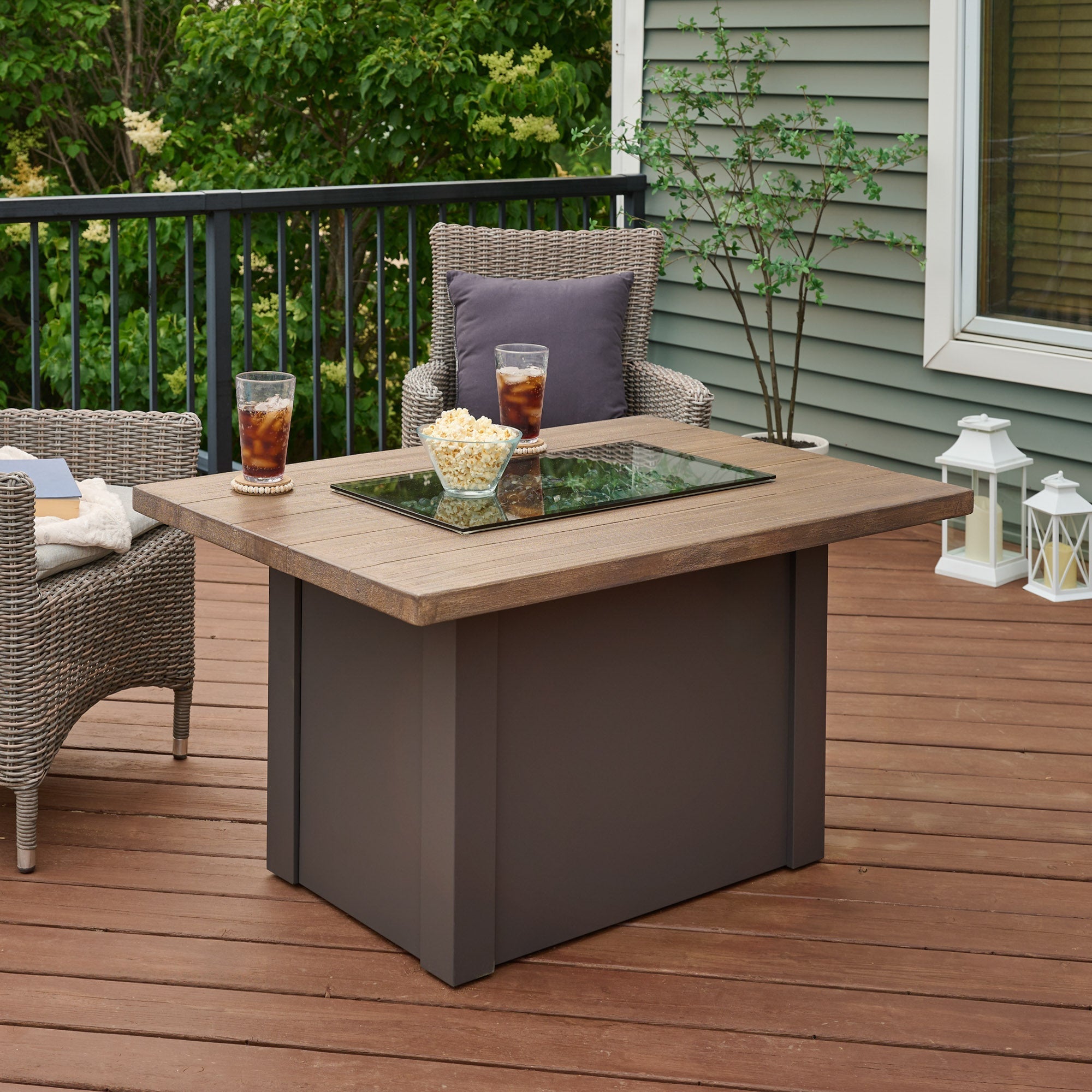 Havenwood 44″ Rectangular Gas Fire Table – Concrete Top by The Outdoor GreatRoom Company