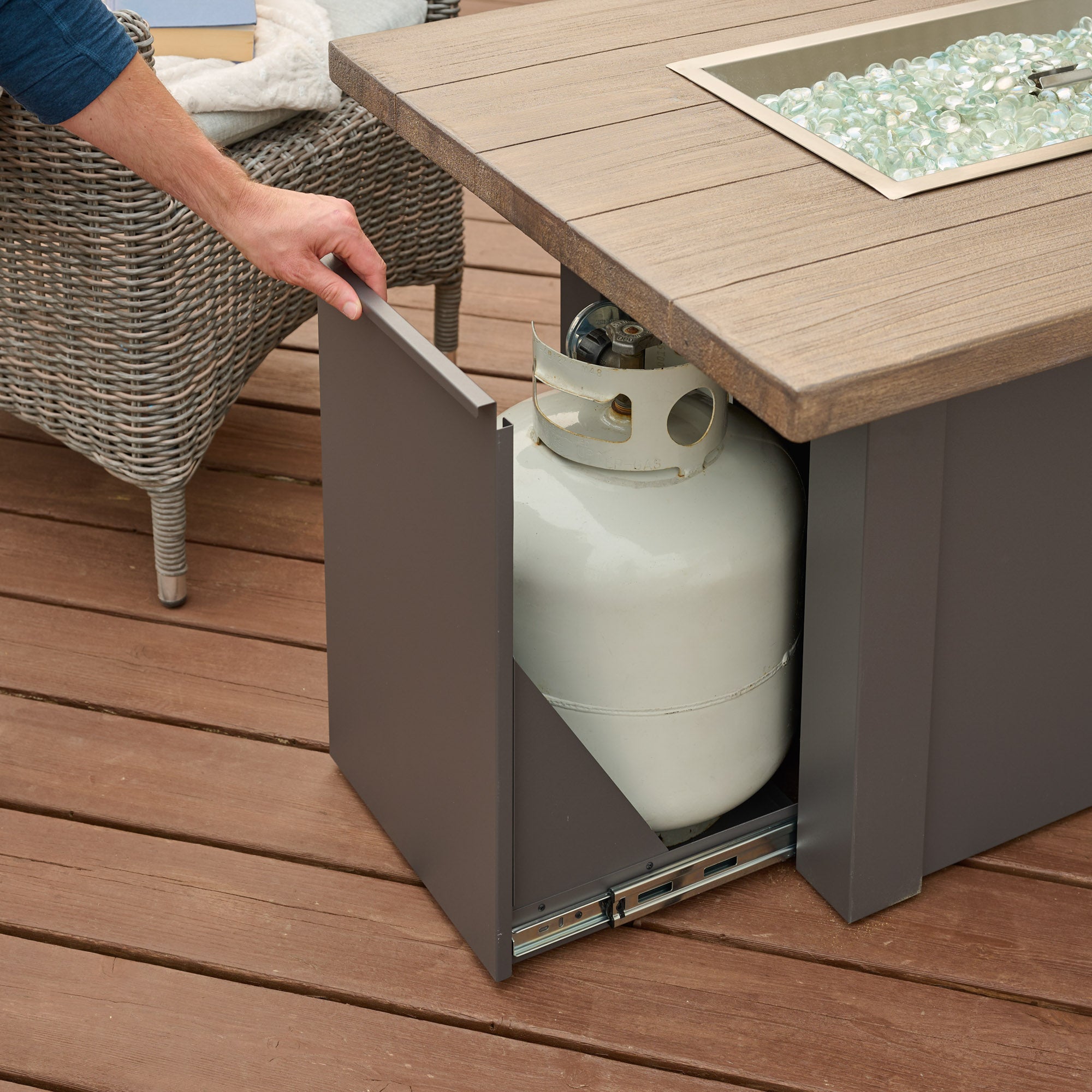 Havenwood 44″ Rectangular Gas Fire Table – Concrete Top by The Outdoor GreatRoom Company