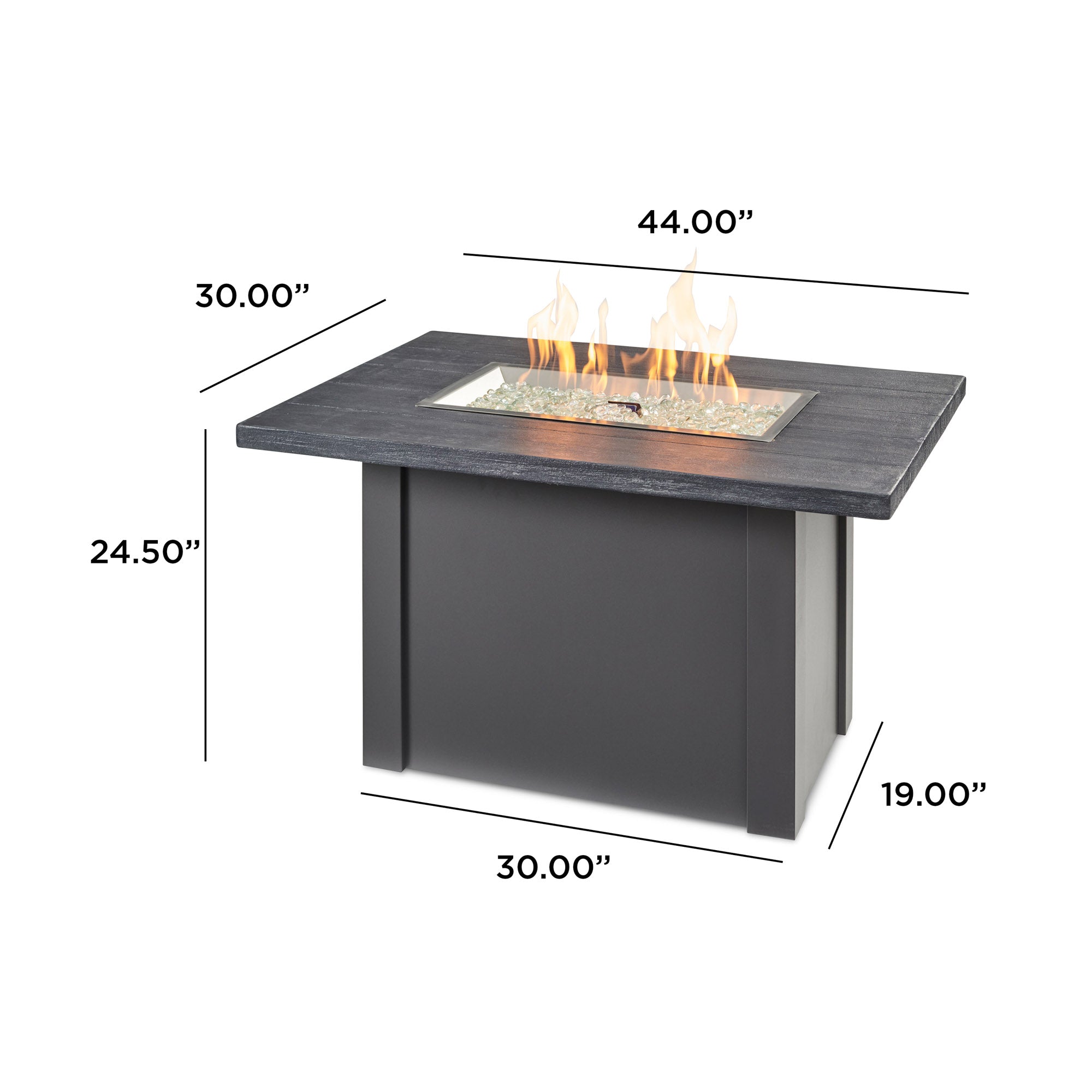 Havenwood 44″ Rectangular Gas Fire Table – Concrete Top by The Outdoor GreatRoom Company