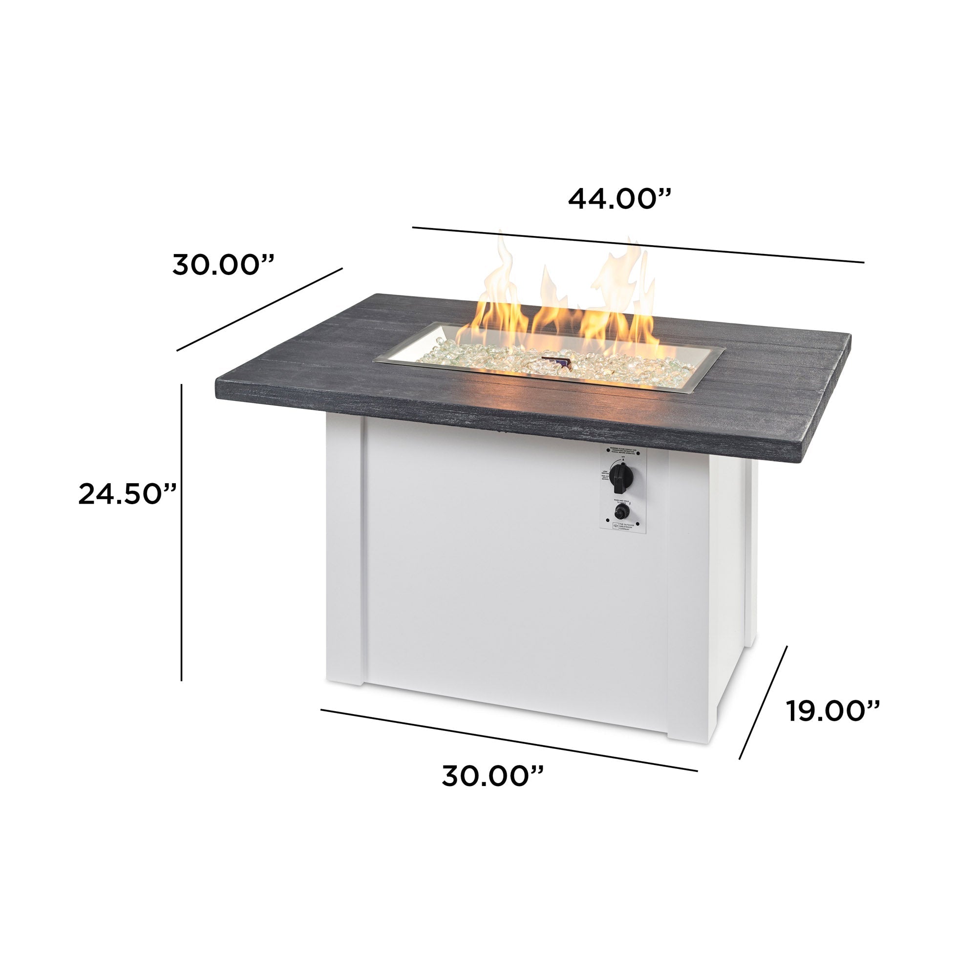 Havenwood 44″ Rectangular Gas Fire Table – Concrete Top by The Outdoor GreatRoom Company