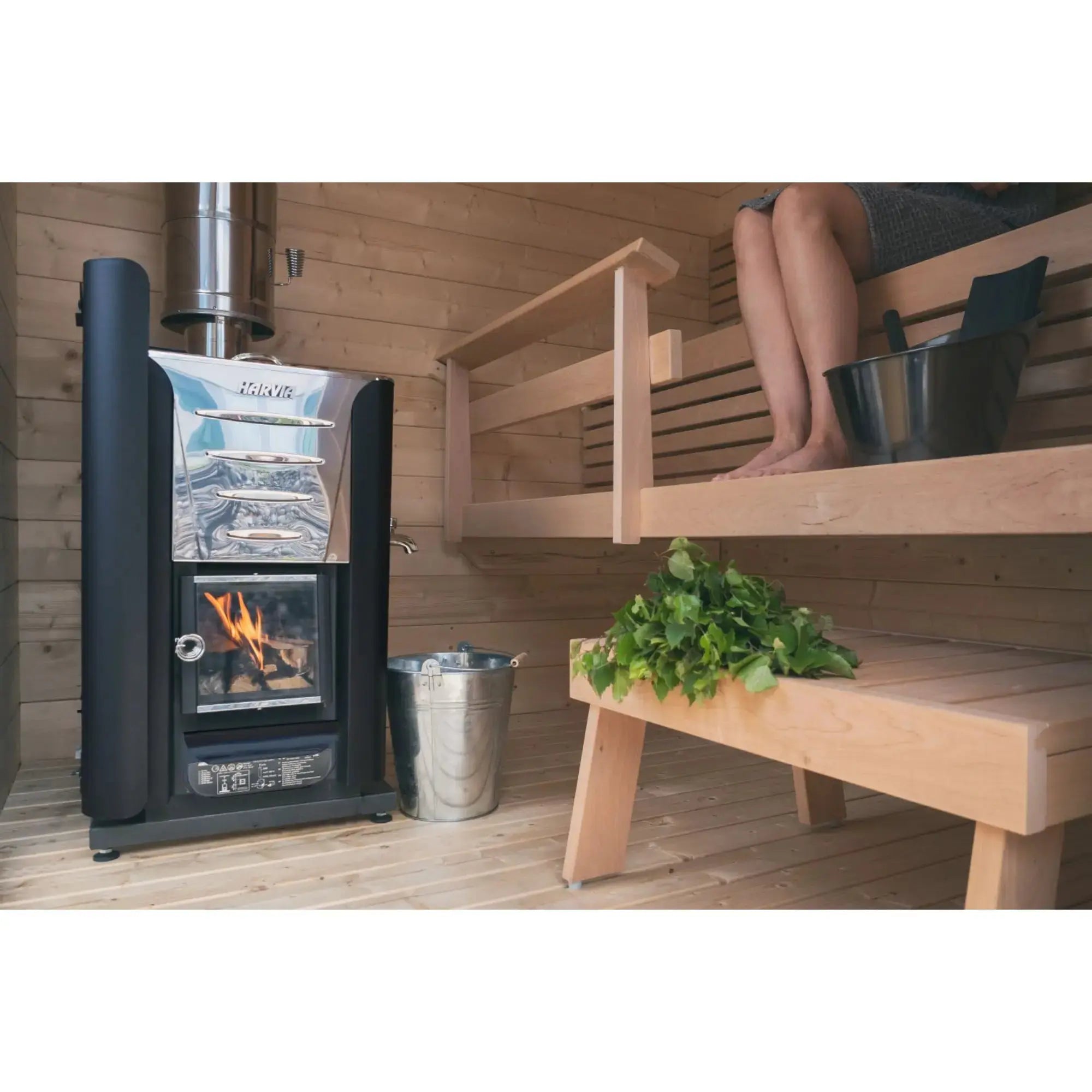 Harvia Pro 20 ES 24.1 kW Wood-Burning Sauna Stove with Water Tank Harvia