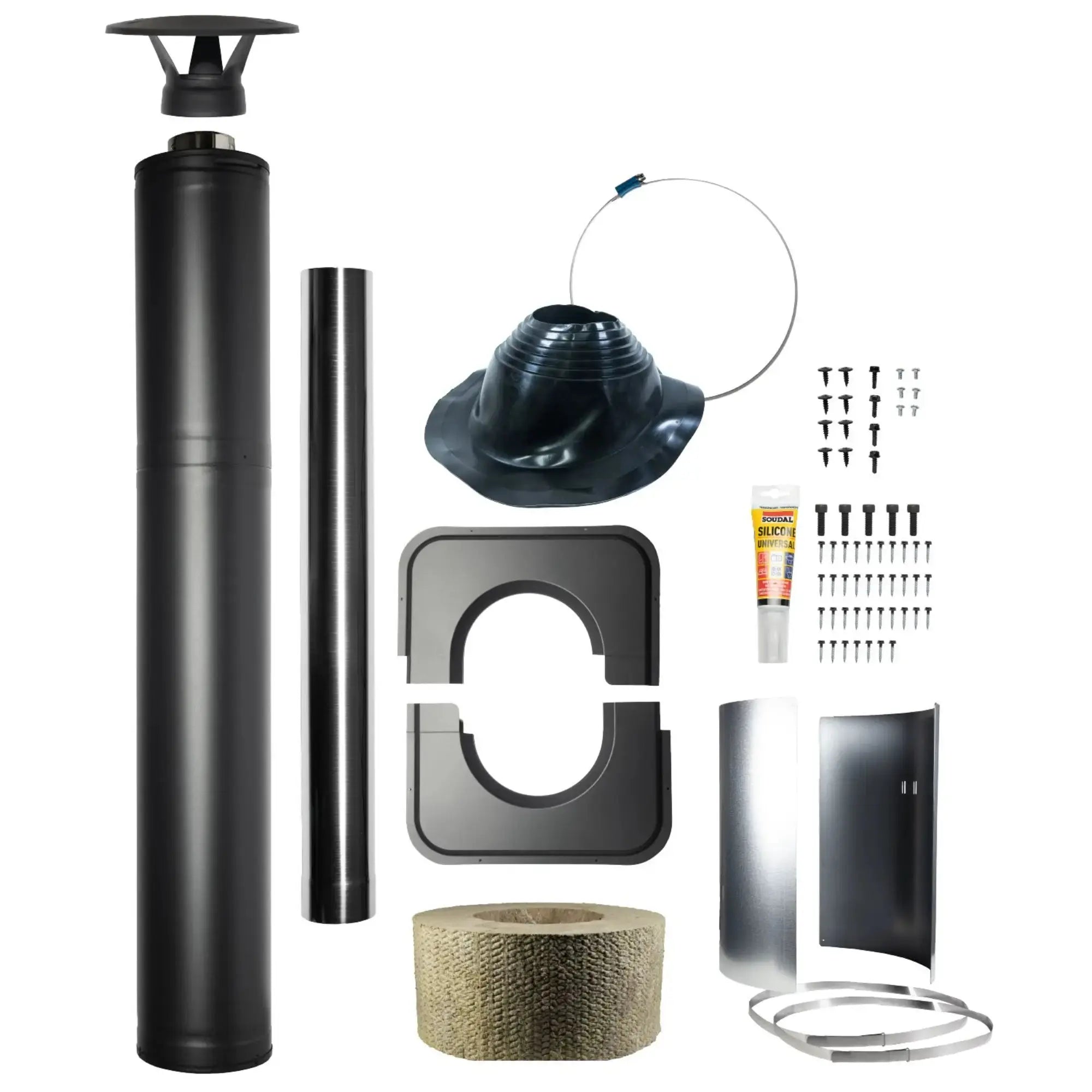 Harvia Sauna Wood Stove Chimney Kit, 1500mm, Stainless Steel (WHP1500M) Harvia