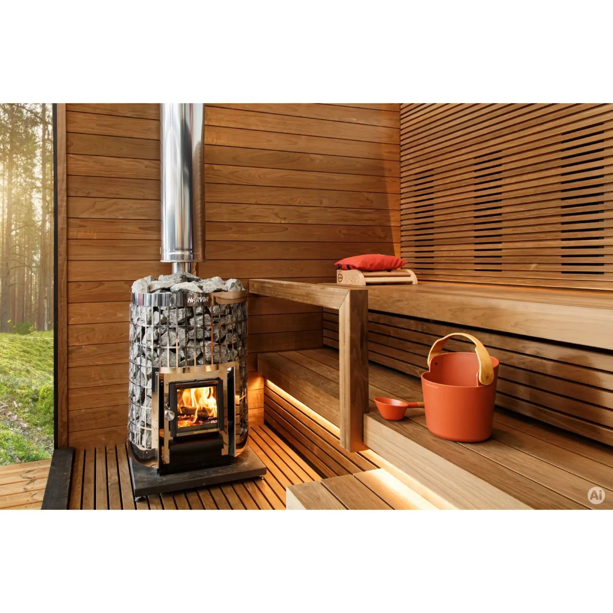 Harvia Sauna Wood Stove Chimney Kit, 1500mm, Stainless Steel (WHP1500M) Harvia