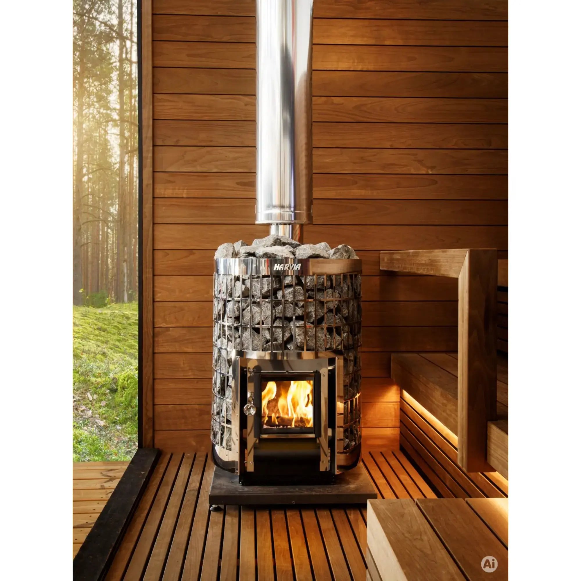 Harvia Sauna Wood Stove Chimney Kit, 1500mm, Stainless Steel (WHP1500M) Harvia
