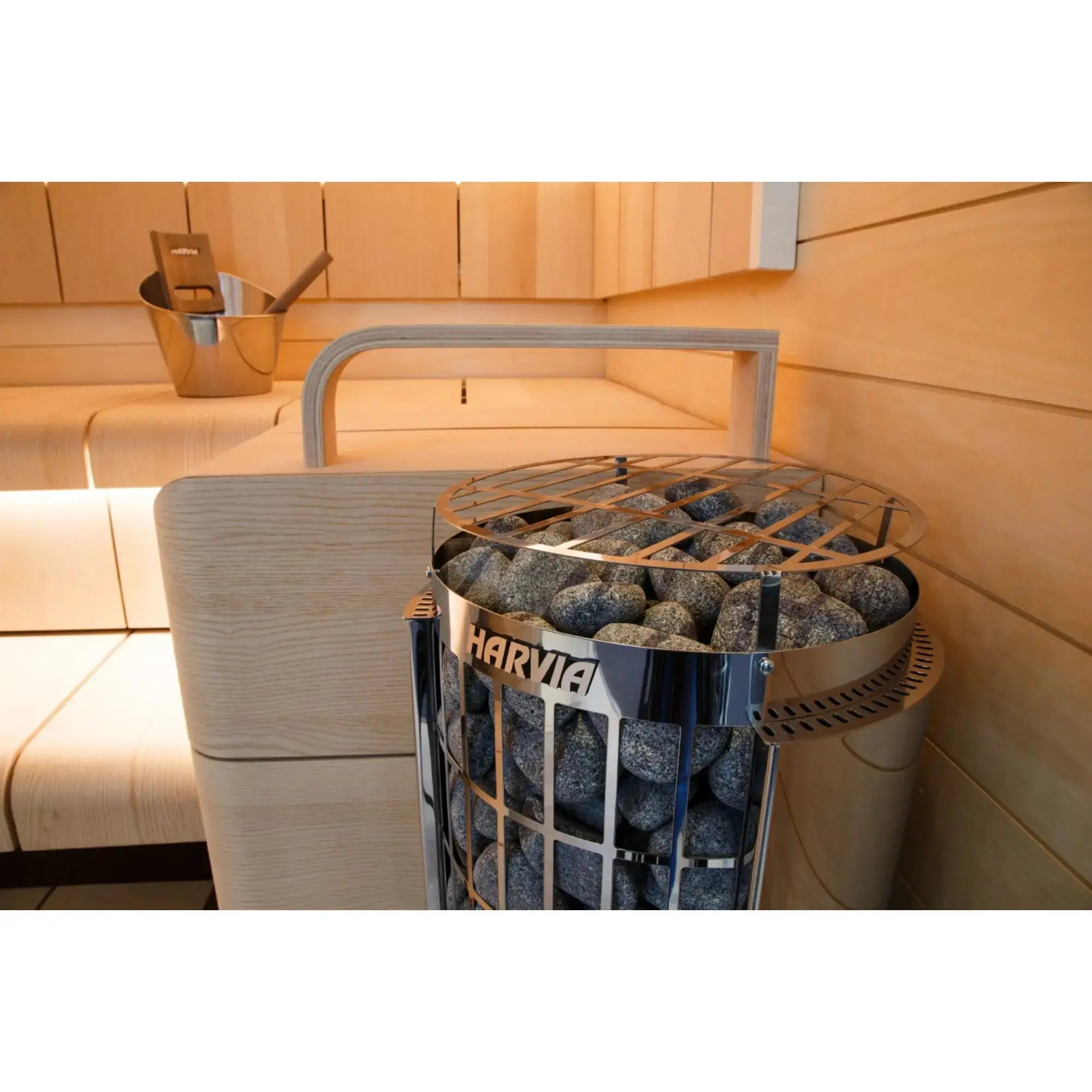 Harvia Cilindro PC90 9 kW Electric Sauna Heater with Built-In Controls Harvia