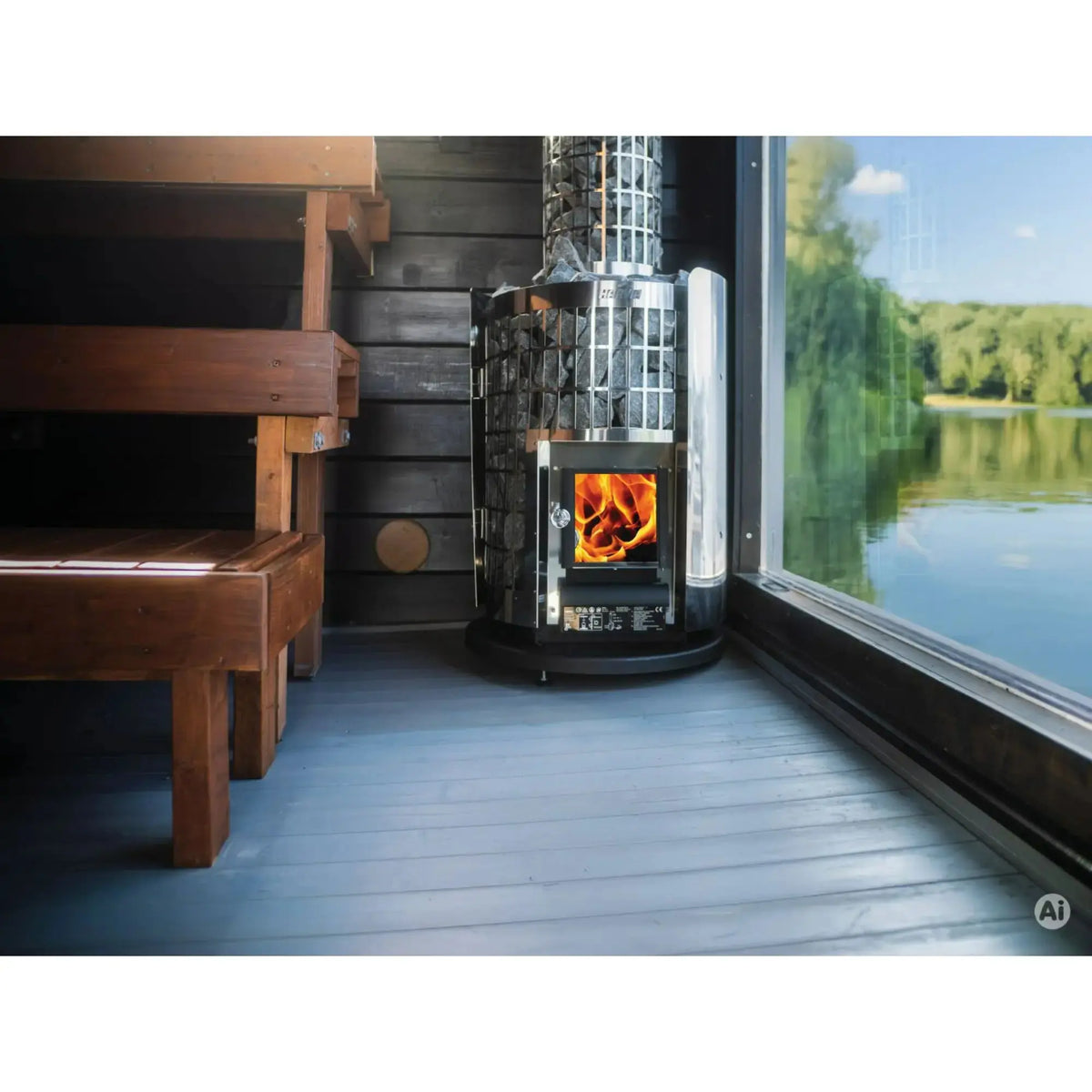 Harvia Protective Bedding for Harvia Sauna Stoves, Black, Round (WL120) Harvia