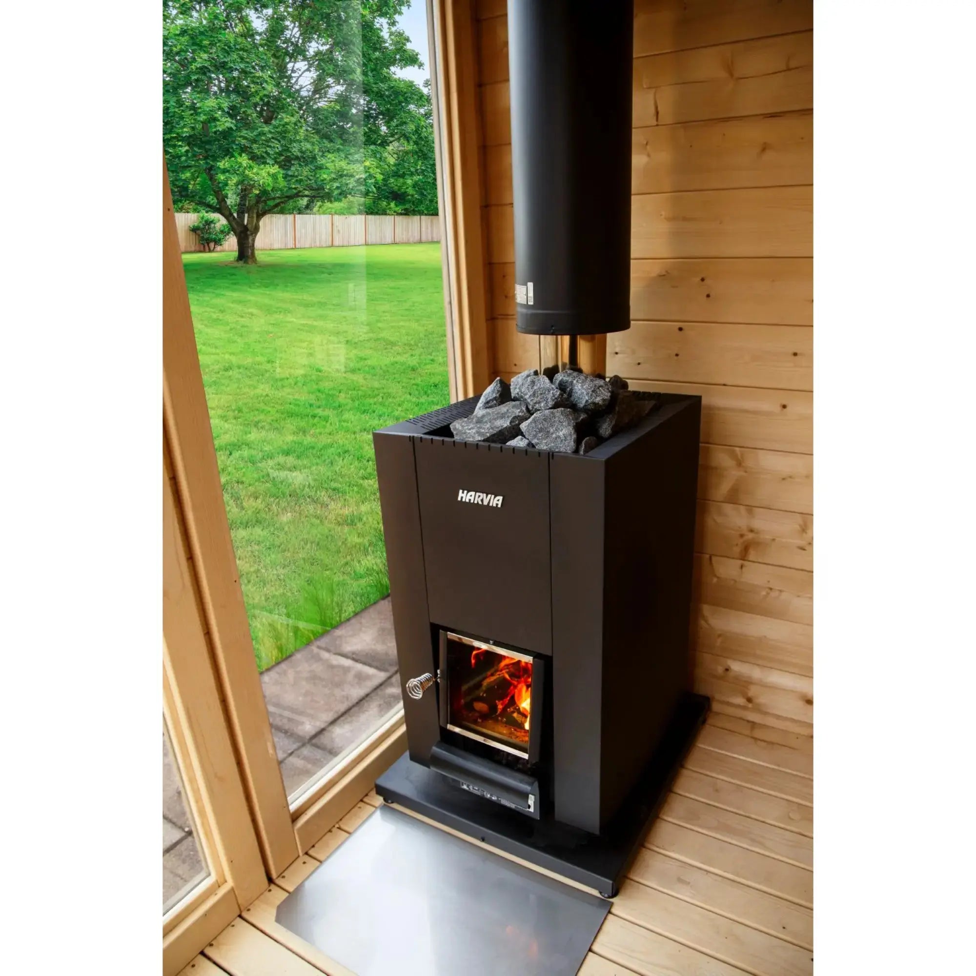 Harvia Linear 18 Compact Black 14.3 kW Wood-Burning Sauna Stove Harvia