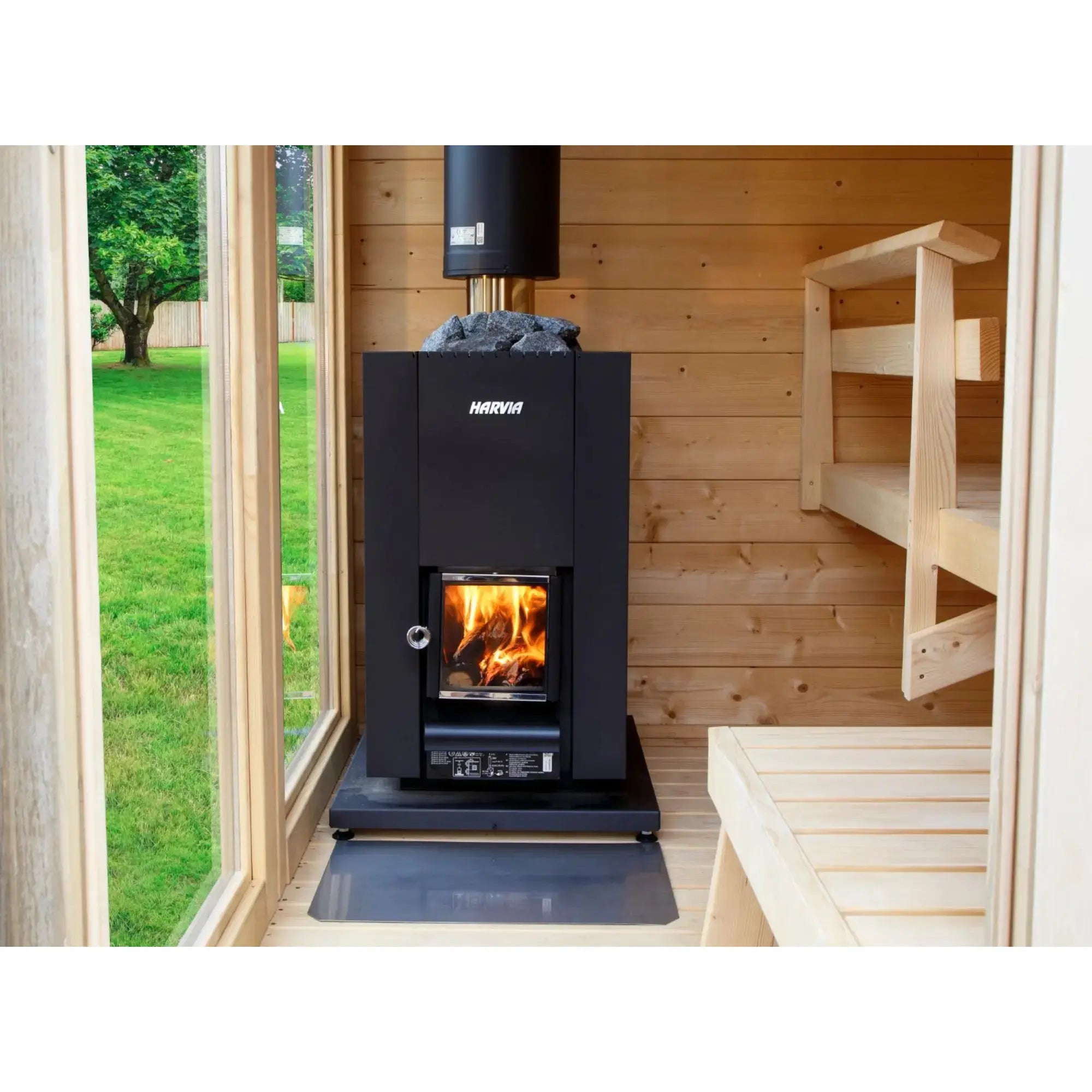 Harvia Linear 18 Compact Black 14.3 kW Wood-Burning Sauna Stove Harvia