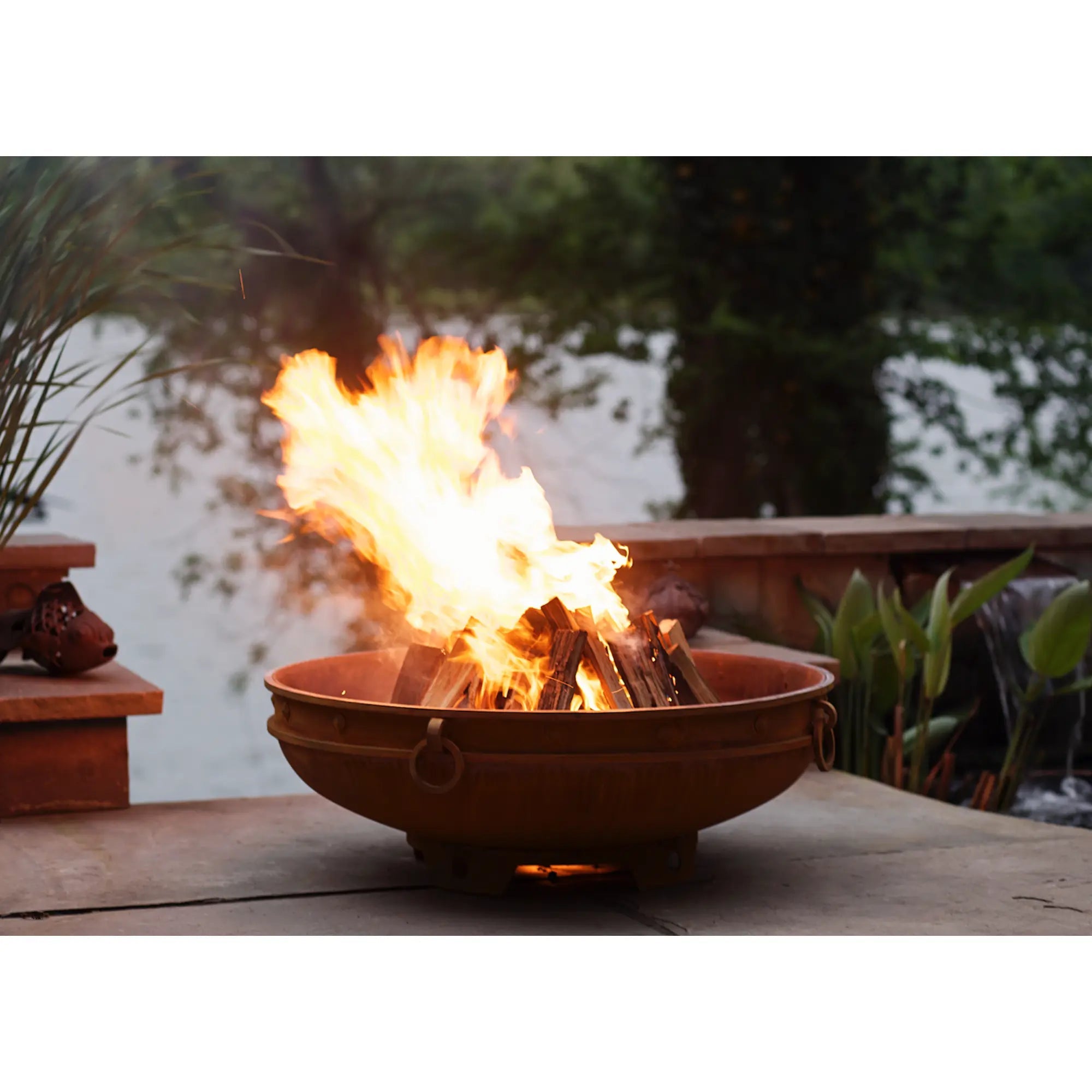 Emperor 37″ Round Wood Burning Fire Pit – Carbon Steel by Fire Pit Art Fire Pit Art