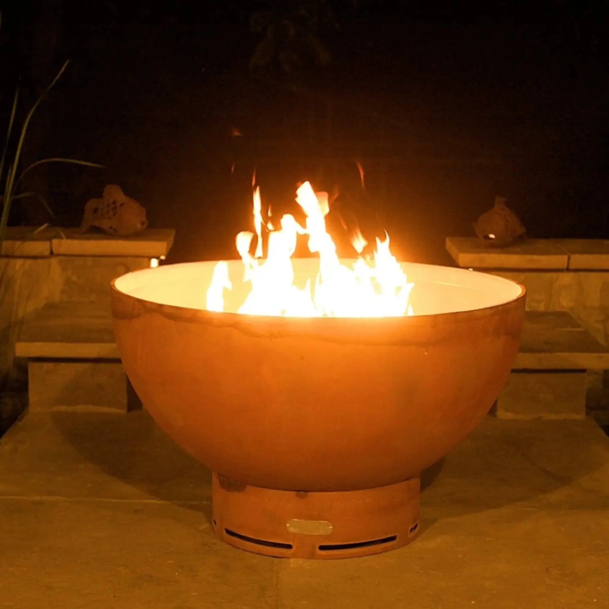Crater 36" Round Gas Fire Pit – Carbon Steel by Fire Pit Art Fire Pit Art