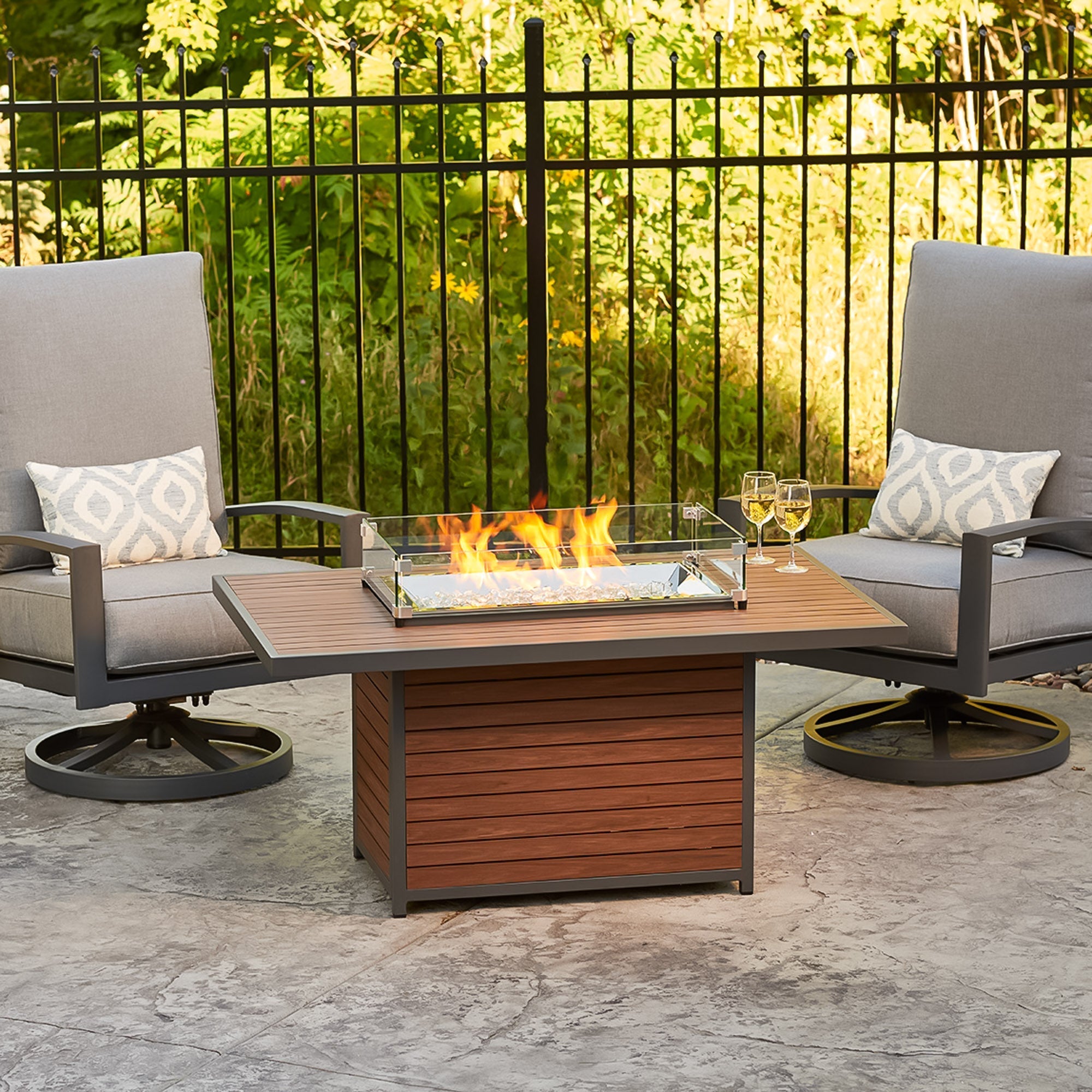 Kenwood & Brooks 50″ Rectangular Chat Height Gas Fire Table – The Outdoor GreatRoom Company