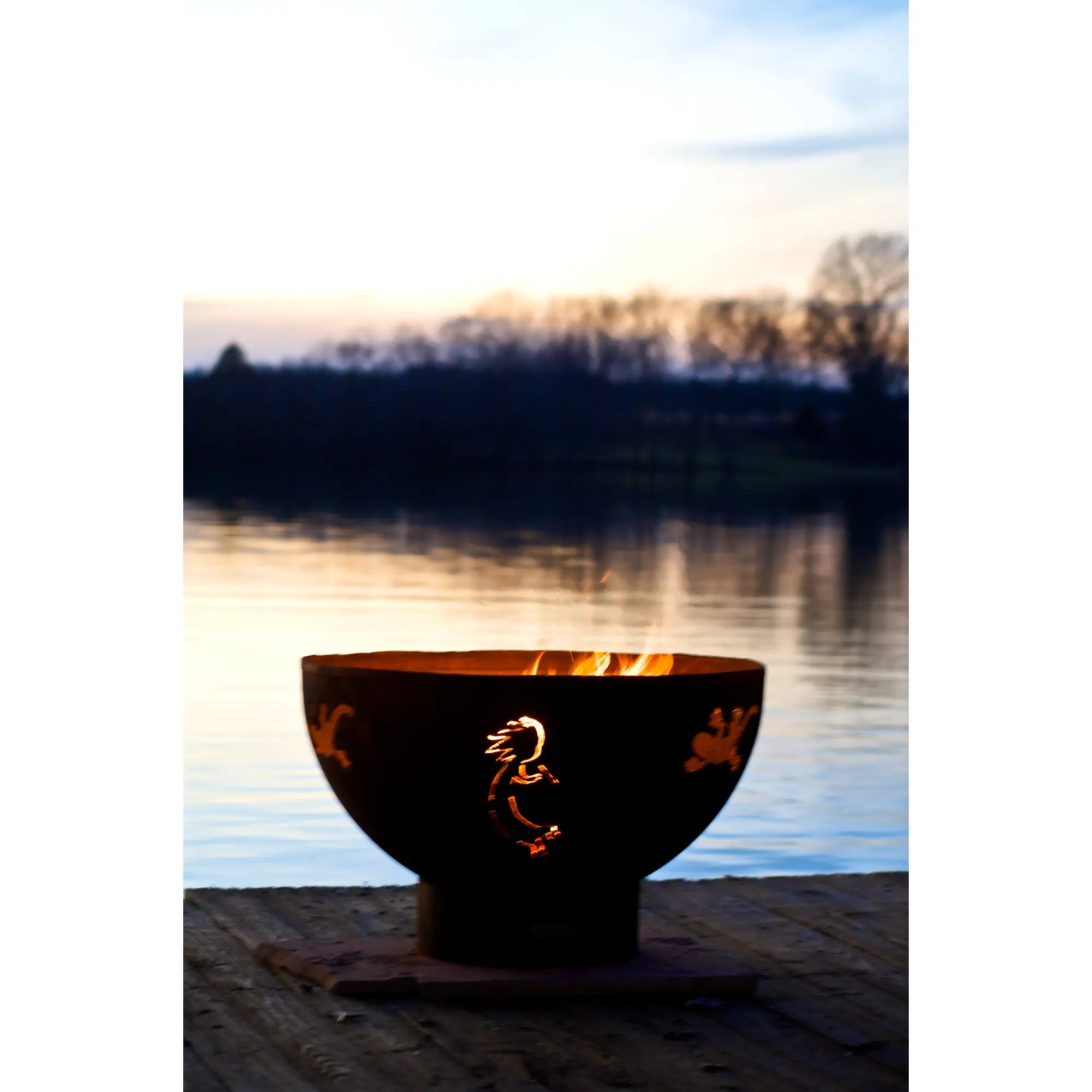 Kokopelli 36″ Round Wood Burning Fire Pit – Carbon Steel by Fire Pit Art Fire Pit Art