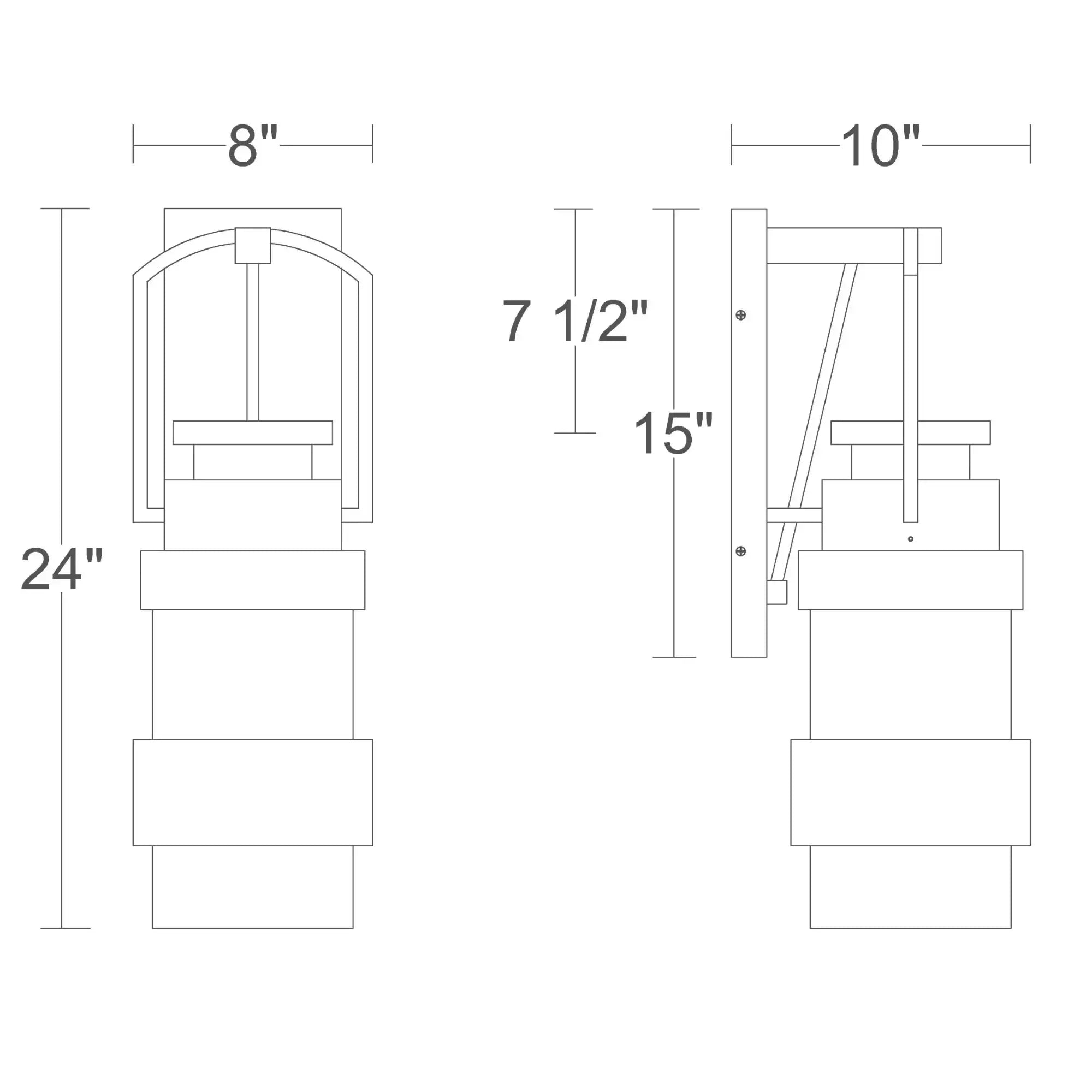 Alteck Artefact 24-Inch Dark Bronze Oxide 5-CCT LED Outdoor Wall Light - Wet Rated - AW0154-5CCT-W-DBO Alteck