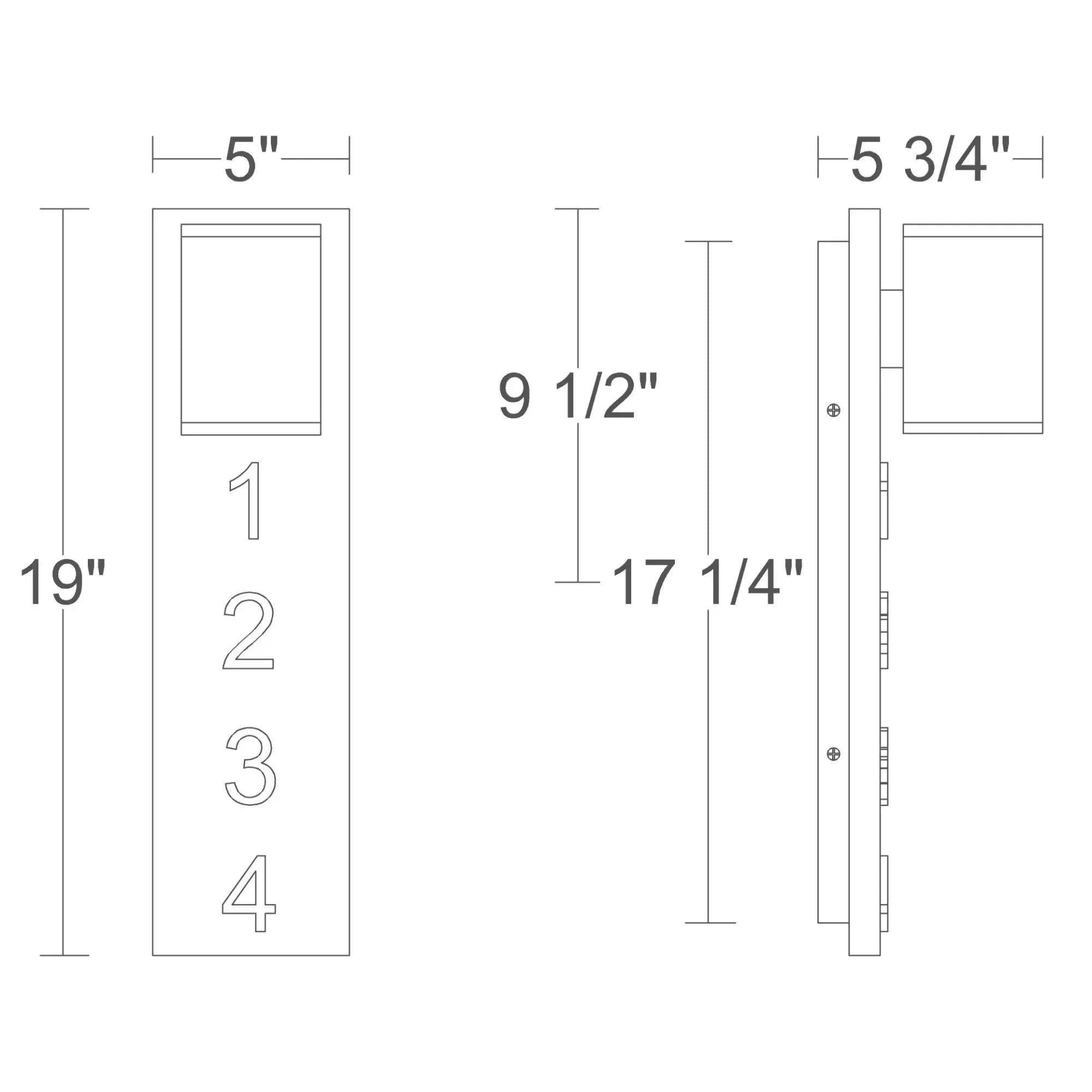 Alteck Bishop 19-Inch Black 5-CCT LED Outdoor Wall Light - Wet Rated - AW0156-5CCT-W-BK Alteck