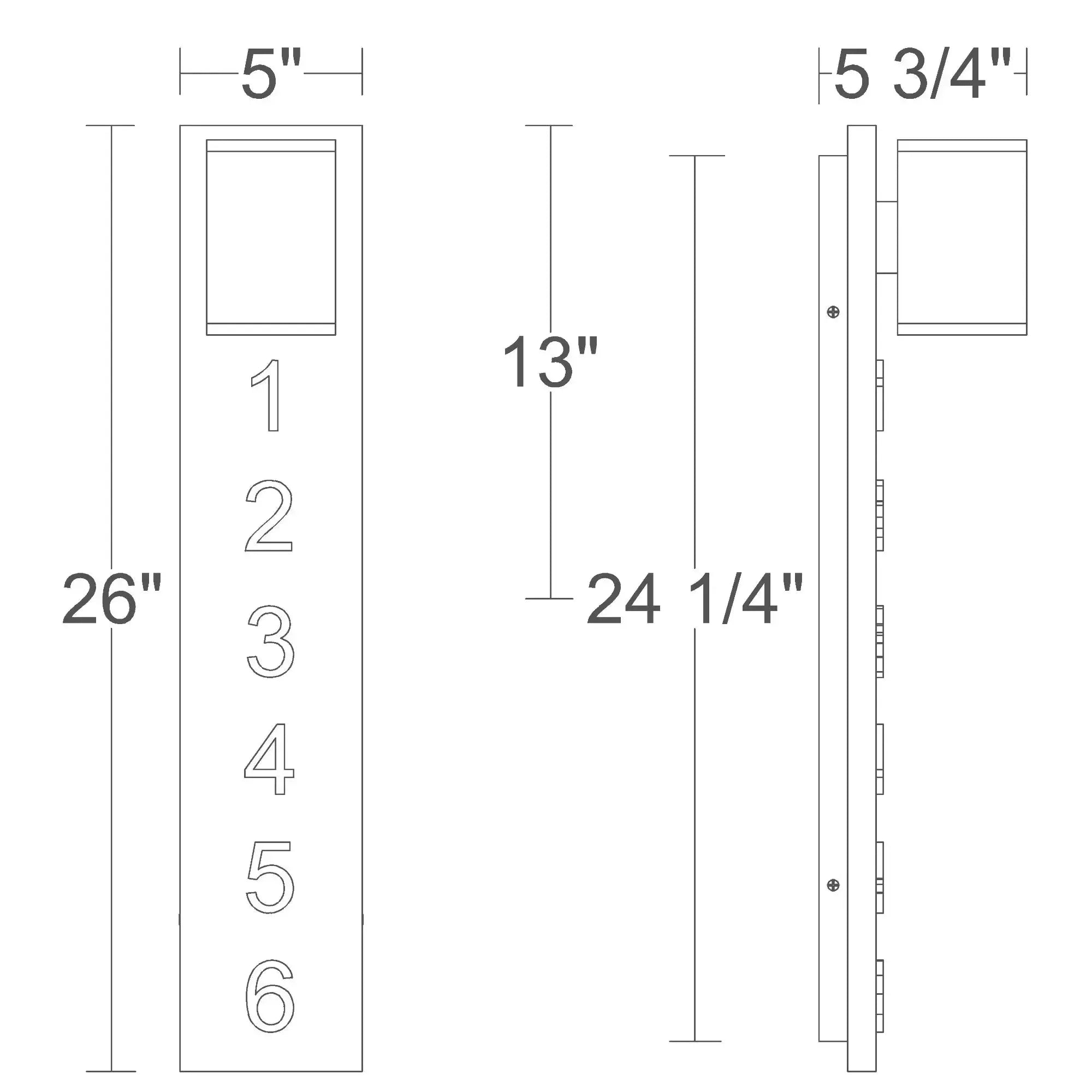 Alteck Bishop 26-Inch Black 5-CCT LED Outdoor Wall Light - Wet Rated - AW0157-5CCT-W-BK Alteck