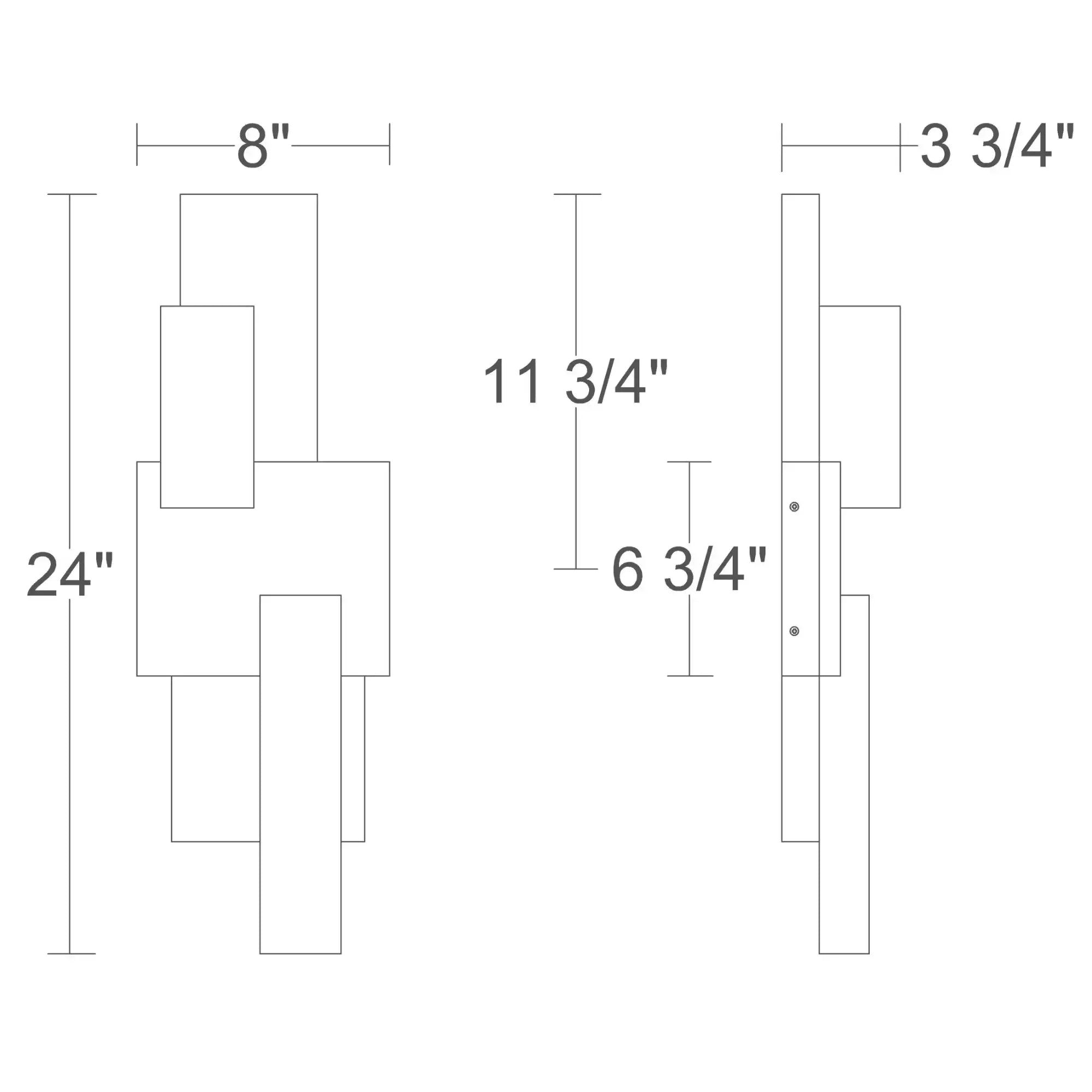 Alteck Lap 24-Inch Black 5-CCT LED Outdoor Wall Light - Wet Rated - AW0162-5CCT-W-BK Alteck