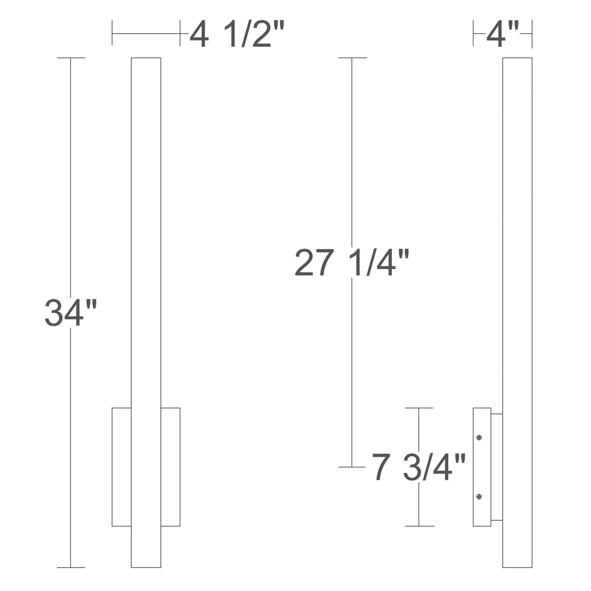 Alteck Lina 34-Inch Dark Bronze Oxide 5-CCT LED Outdoor Wall Light - Wet Rated - AW0164-5CCT-W-DBO Alteck