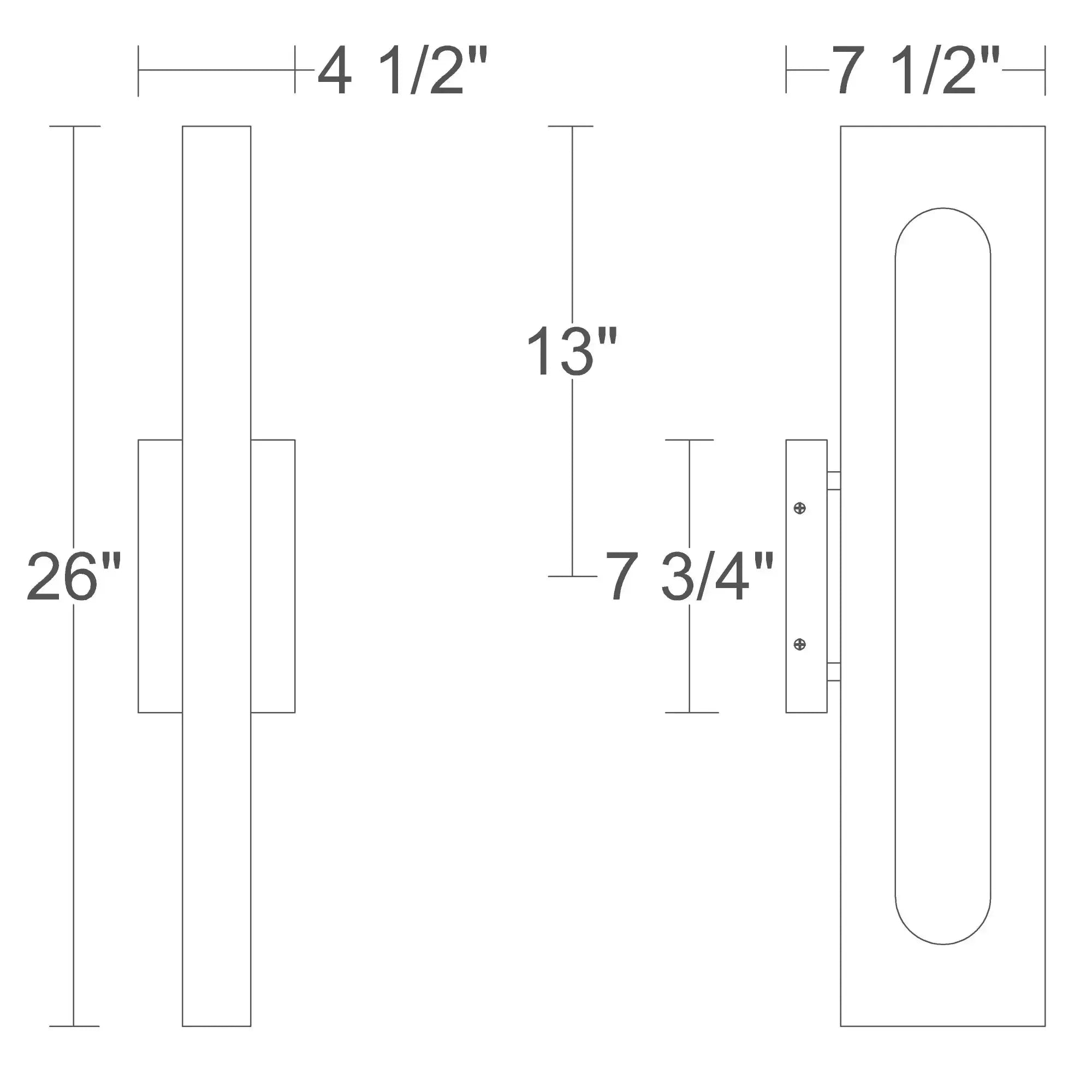 Alteck Loop 26-Inch Dark Bronze Oxide 5-CCT LED Outdoor Wall Light - Wet Rated - AW0165-5CCT-W-DBO Alteck