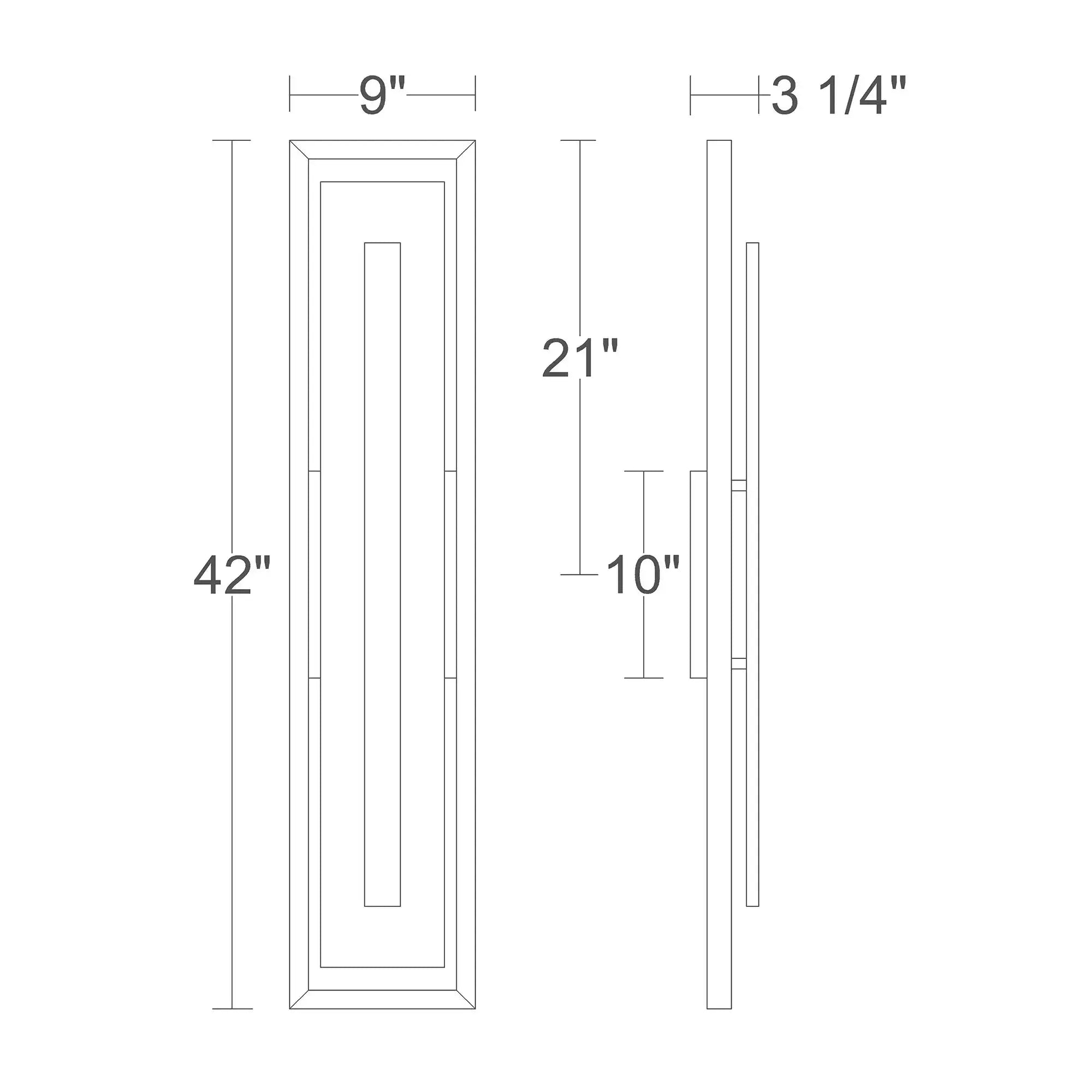Alteck Panels 42-Inch Outdoor Wall Sconce - Dark Bronze - Wet Rated - AW0170-3CCT-W-DB Alteck