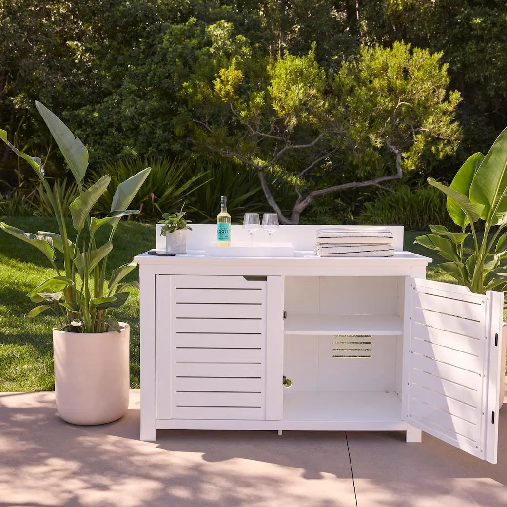 Ledge Lounger Mainstay Bar Credenza 57" Resin Outdoor Bar & TV Stand - view 2