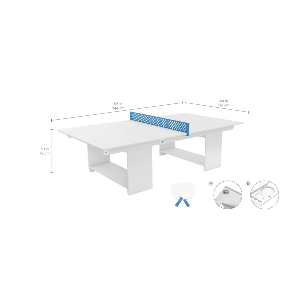 Ledge Lounger Table Tennis Set Resin Outdoor Ping Pong Table - view 14