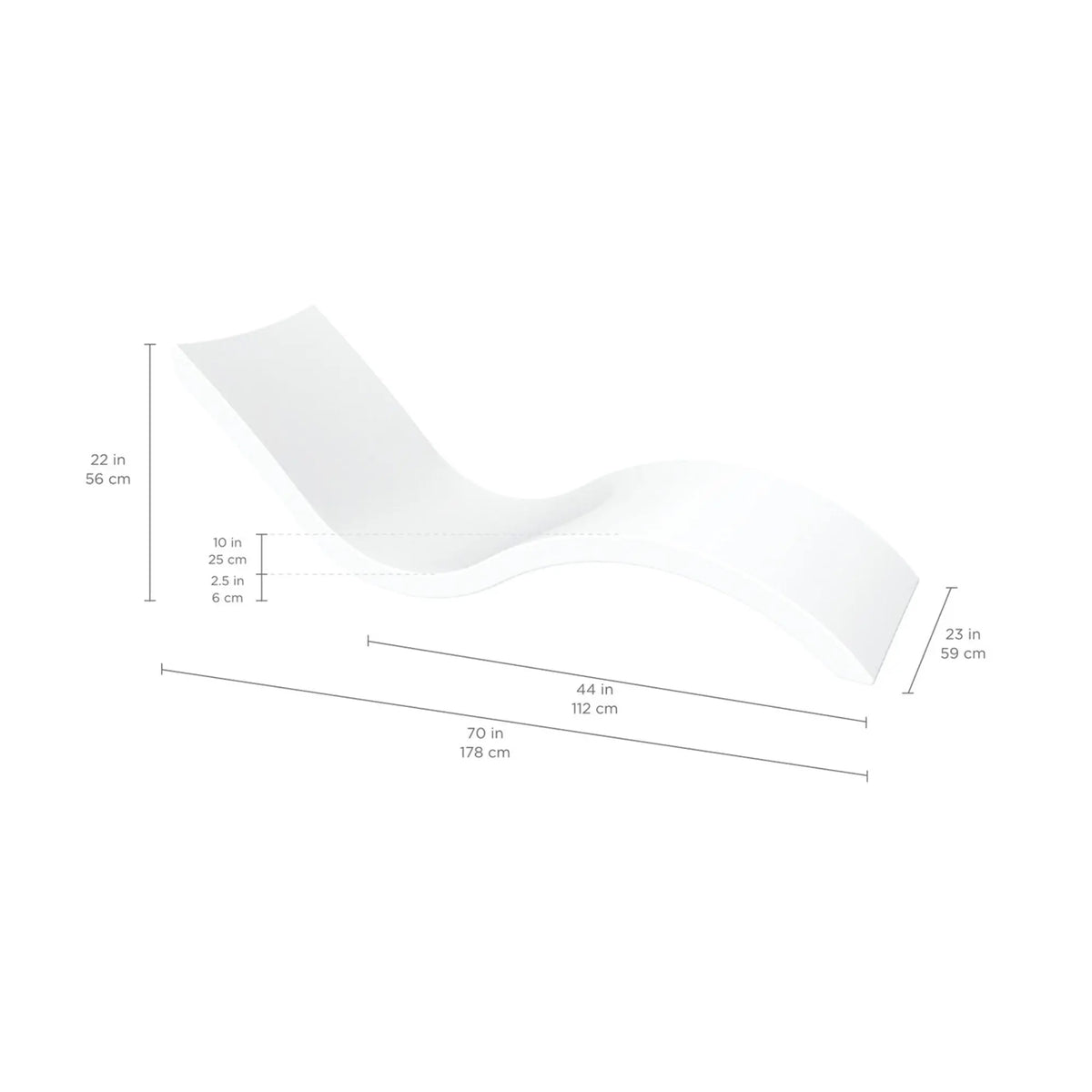 Ledge Lounger Signature Chaise 70" Resin In-Pool Chaise Lounge - view 13