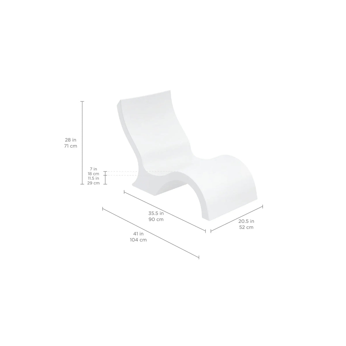 Ledge Lounger Signature Lowback Chair Resin In-Pool Chair - view 9