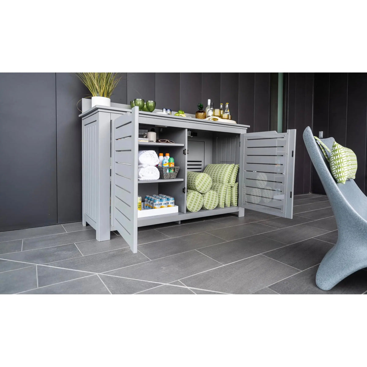 Ledge Lounger Mainstay Bar Credenza 57" Resin Outdoor Bar & TV Stand - view 11