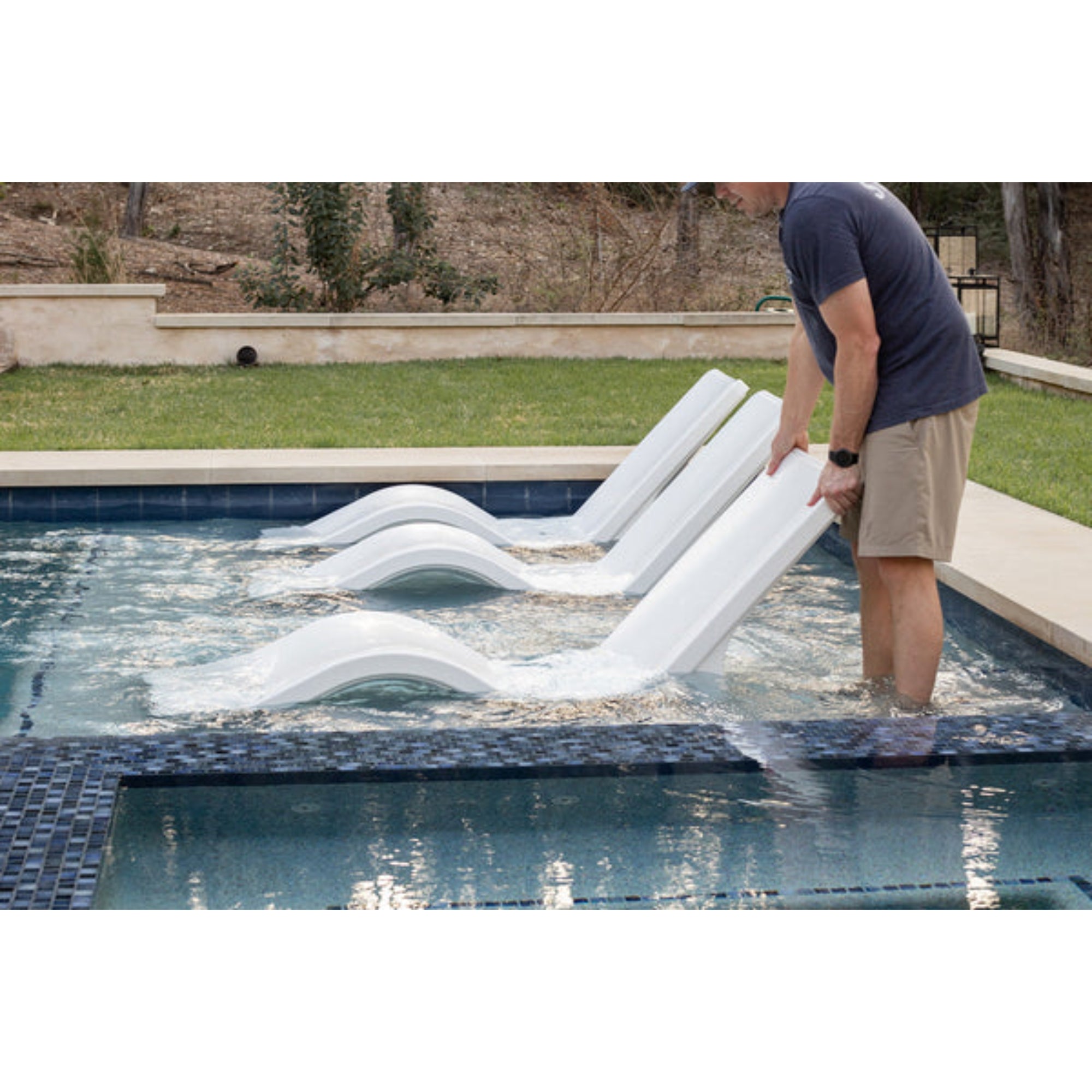Line Chaise Lounge | Luxury In-Pool Chaise for Sun Shelves — Tupelo Goods Tupelo Goods